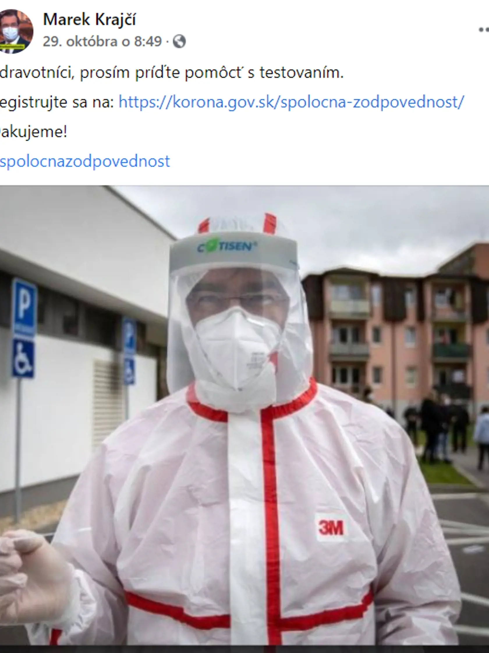 Minister takto prosil zdravotníkov pred plošným testovaním.