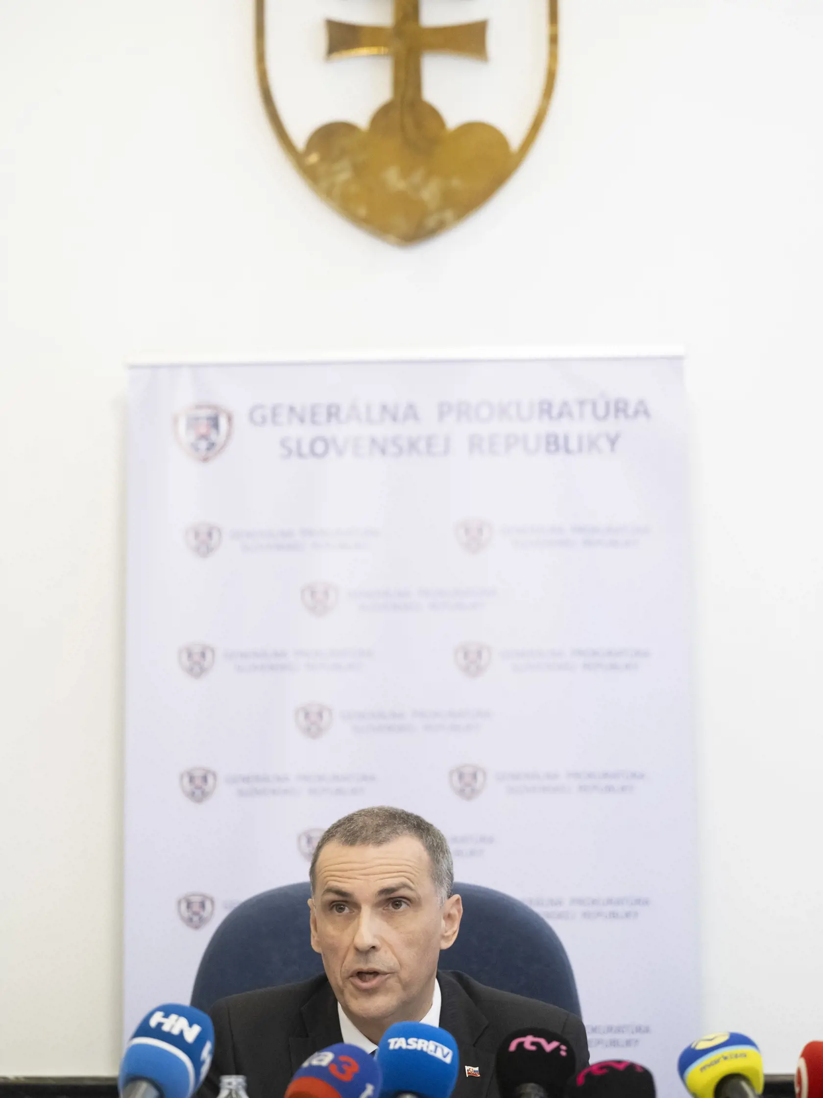 Na snímke generálny prokurátor SR Maroš Žilinka počas tlačovej konferencie 27. marca 2024 v Bratislave.