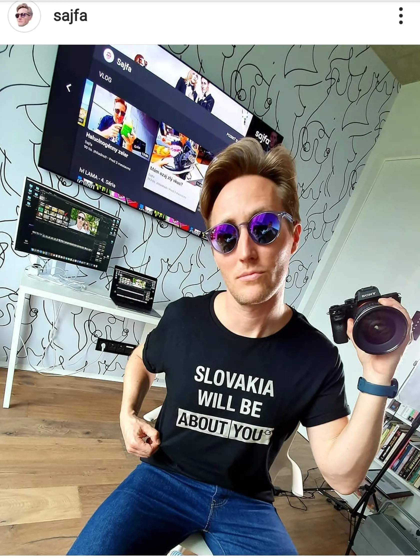 Takto vyzerá pracovňa, v ktorej Sajfa strihá a nakrúca videá.