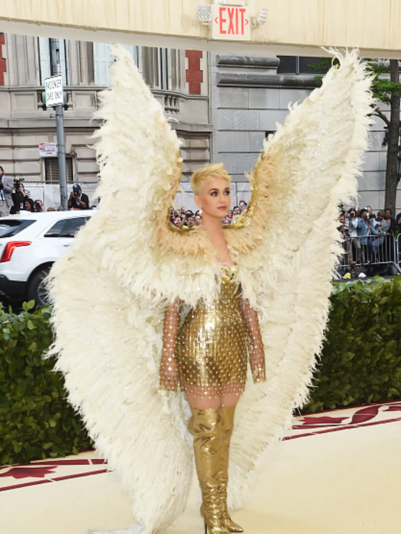 NEW YORK, NY - MAY 07:  Katy Perry attends the Heavenly Bodies: Fashion & The Catholic Imagination Costume Institute Gala at The Metropolitan Museum of Art on May 7, 2018 in New York City.  (Photo by Jamie McCarthy/Getty Images)