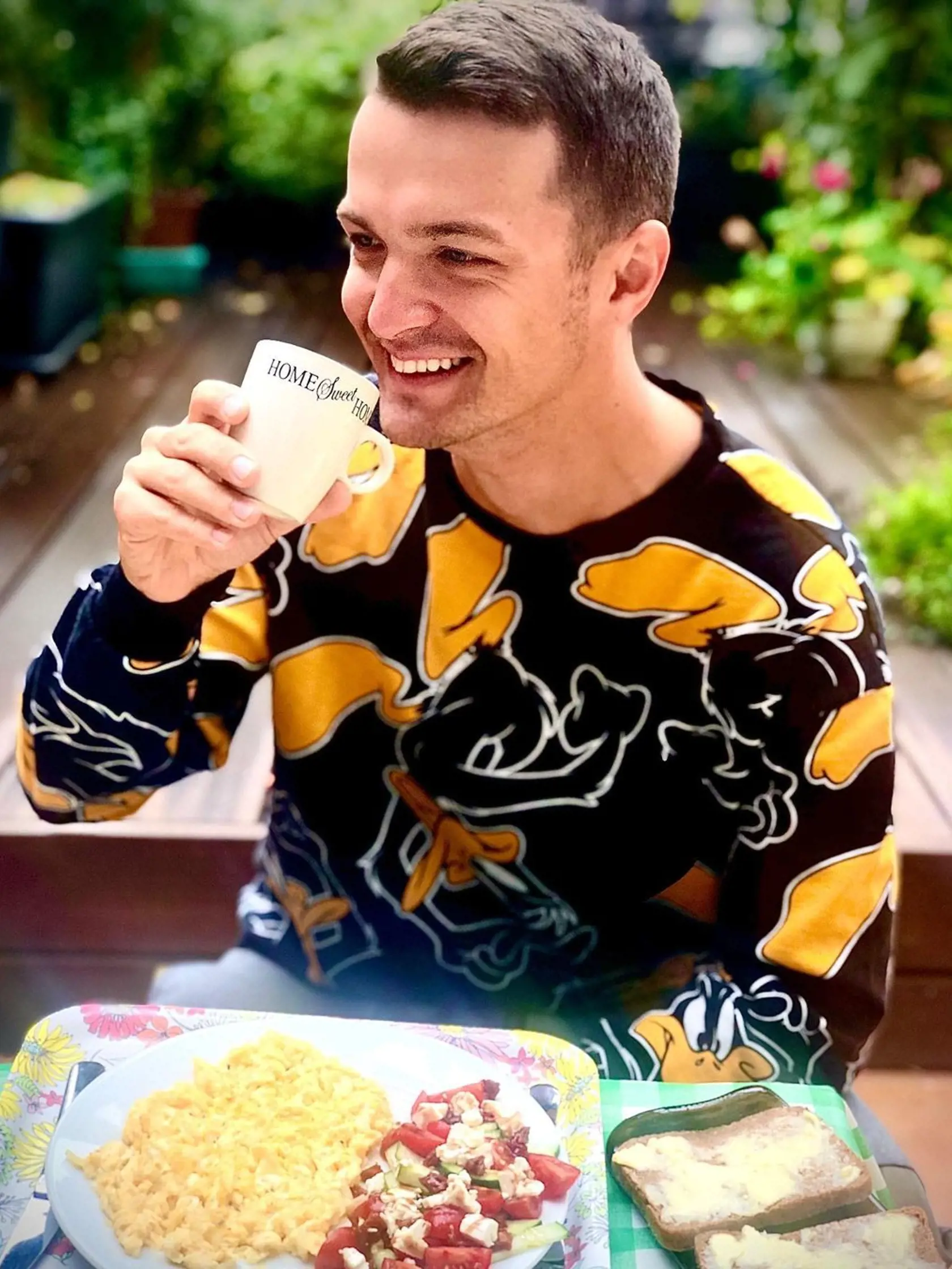 Viktor na ich terase.
