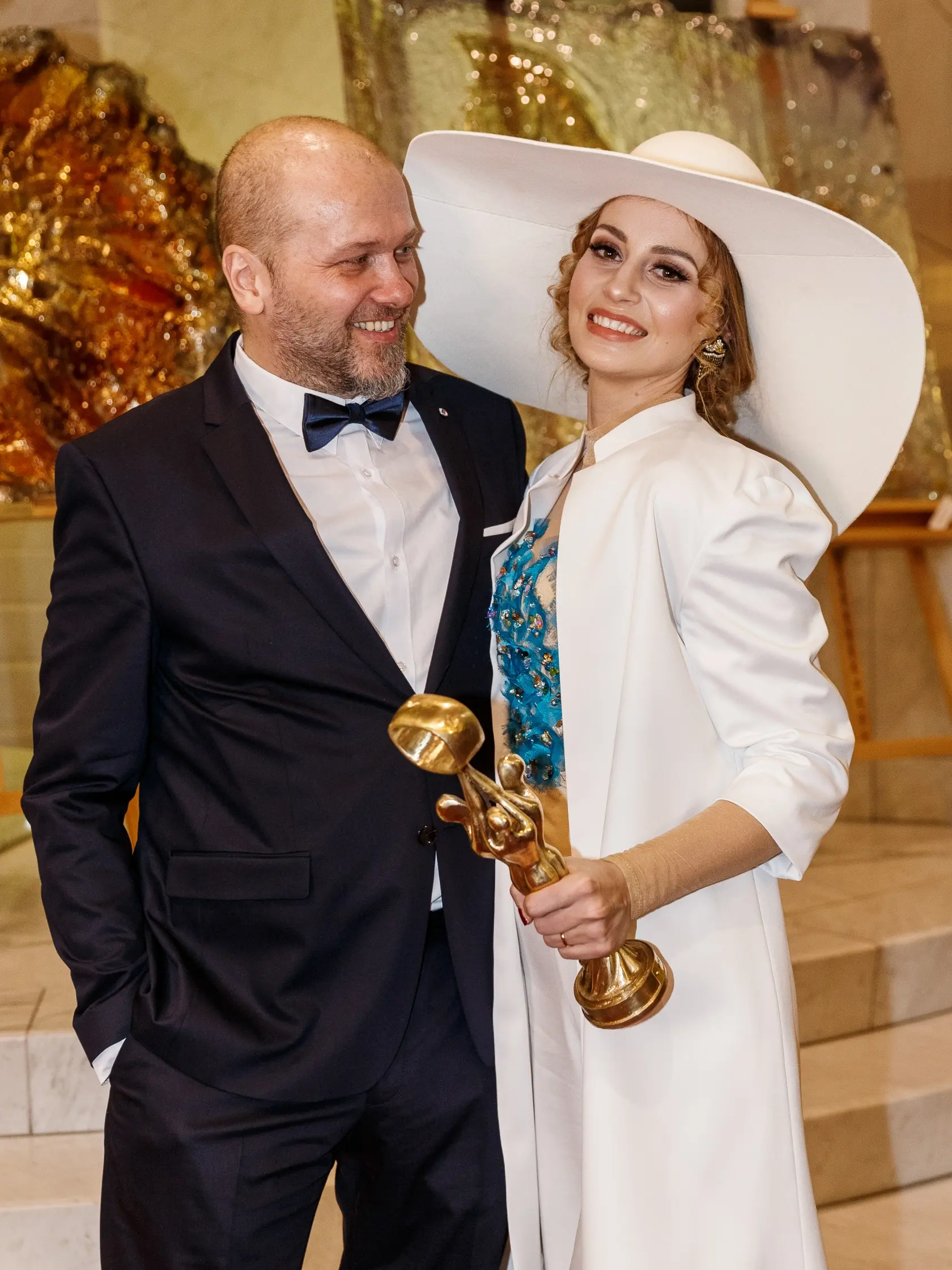 Na snímke speváčka Máría Čírová s manželom Marošom Kachútom počas párty po skončení slávnostného vyhlasovania ankety Osobnosť televíznej obrazovky 2018 v budove Slovenského národného divadla.