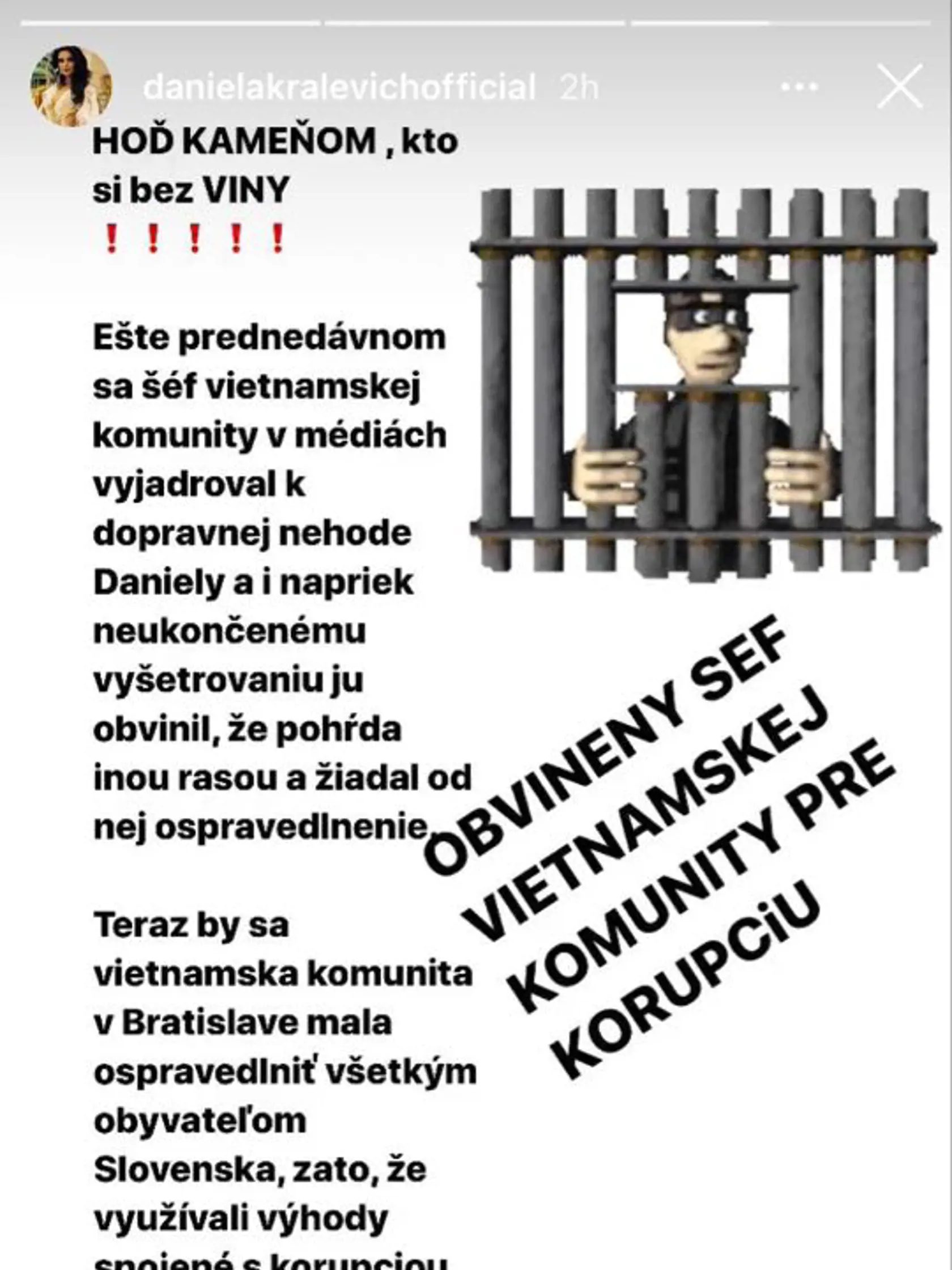 Takýto príspevok zdieľal profil módnej návrhárky.