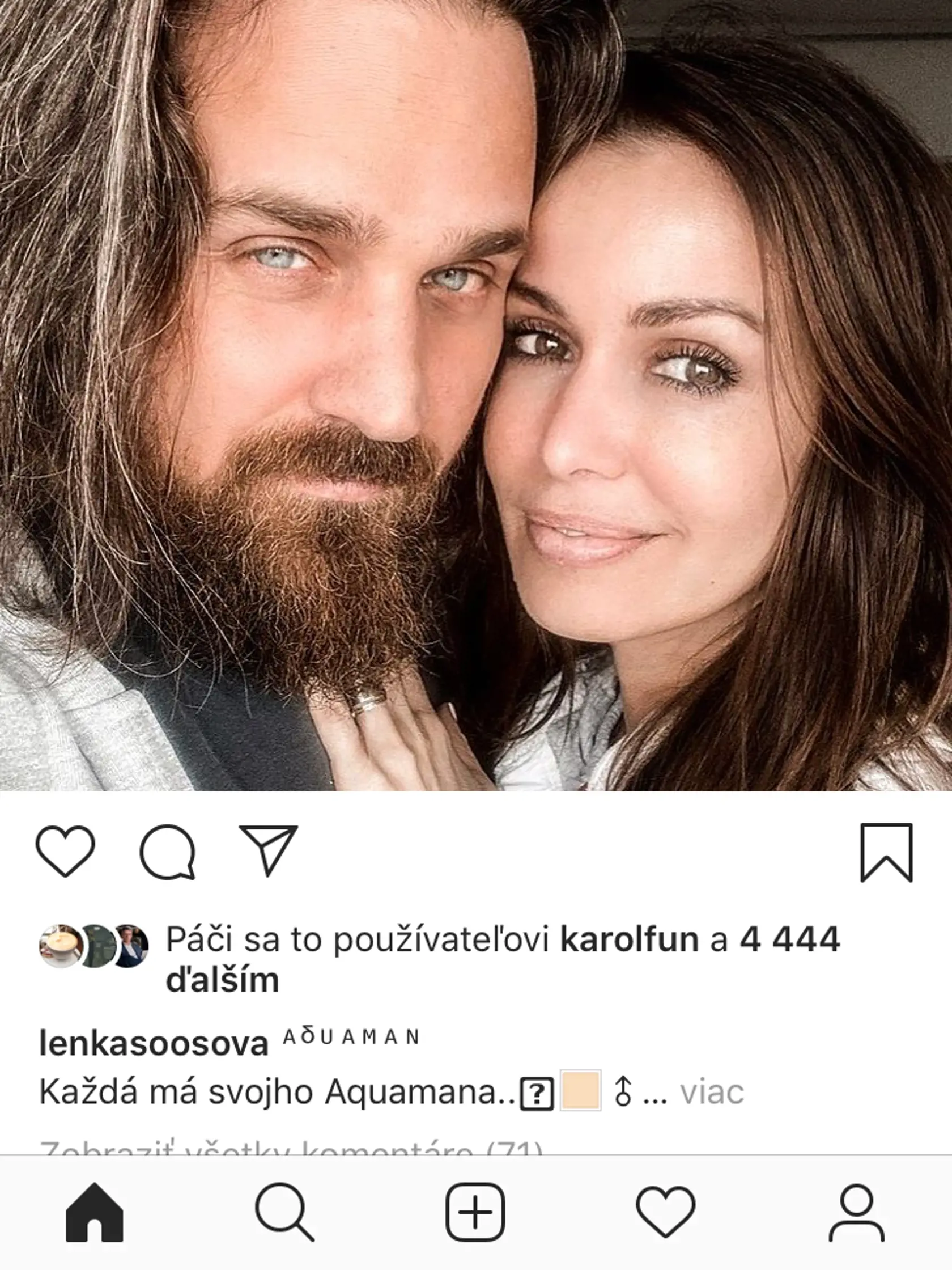 SLOVENSKÝ AQUAMAN Lenka Šóošová zaňho označila vlastného manžela Richarda.