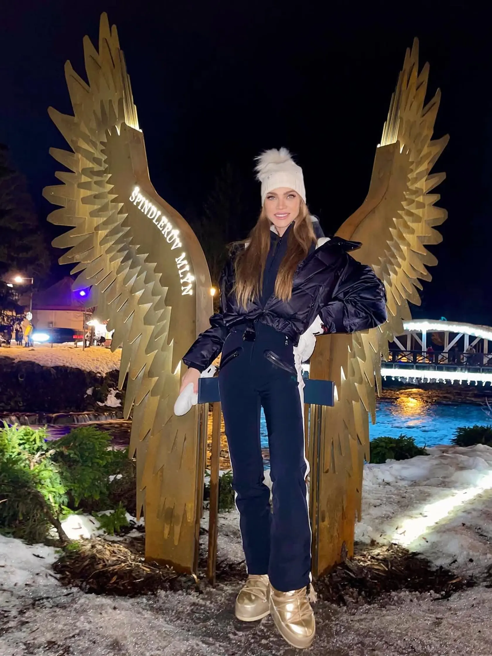 Verešová na lyžovačke.