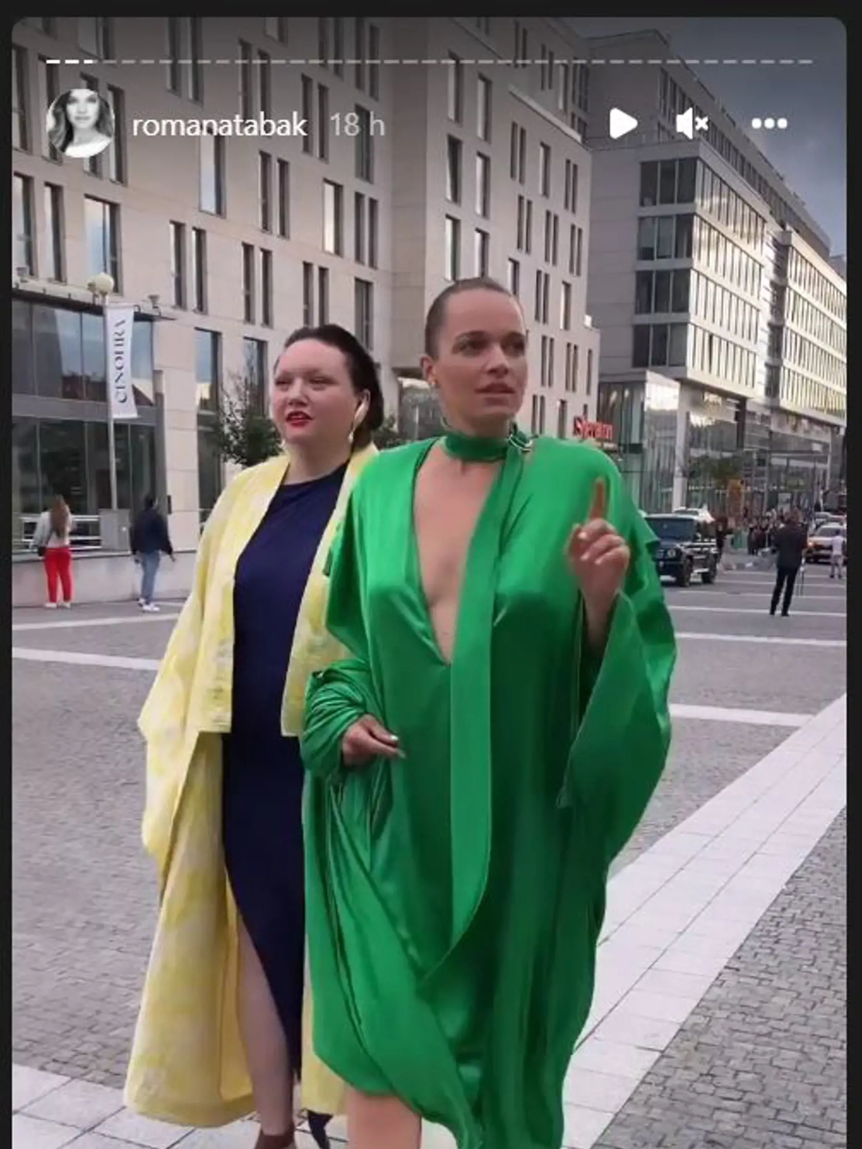 Romana Tabák kráčala po červenom koberci v zelenej róbe s poodhaleným hrudníkom, na ktorý zrejme každému (nielen) prítomnému padol zrak. Extenistka prišla v šatách od návrhárky Michaely Ľuptákovej