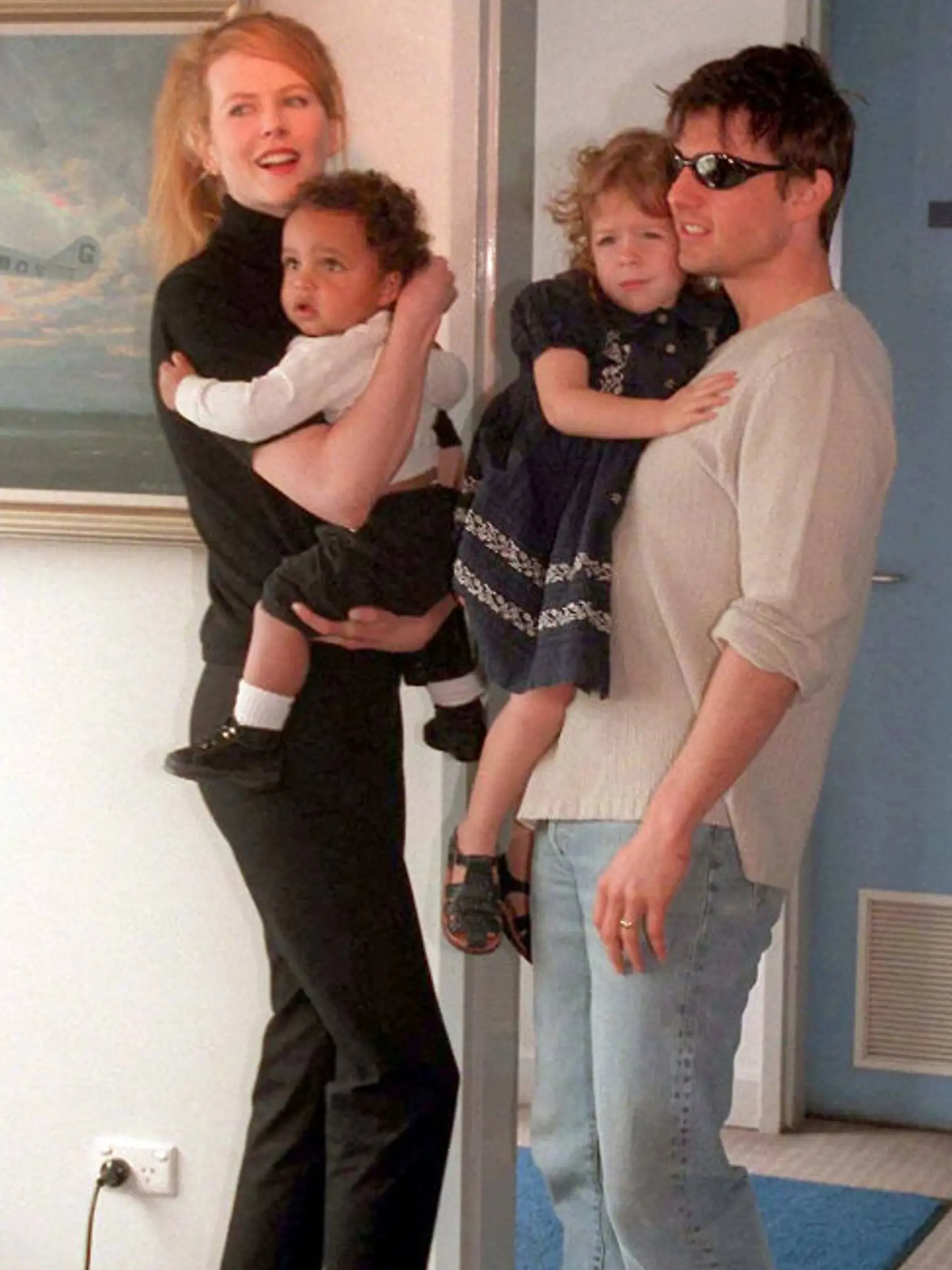 Nicole Kidman a Tom Cruise so svojimi deťmi v roku 1996