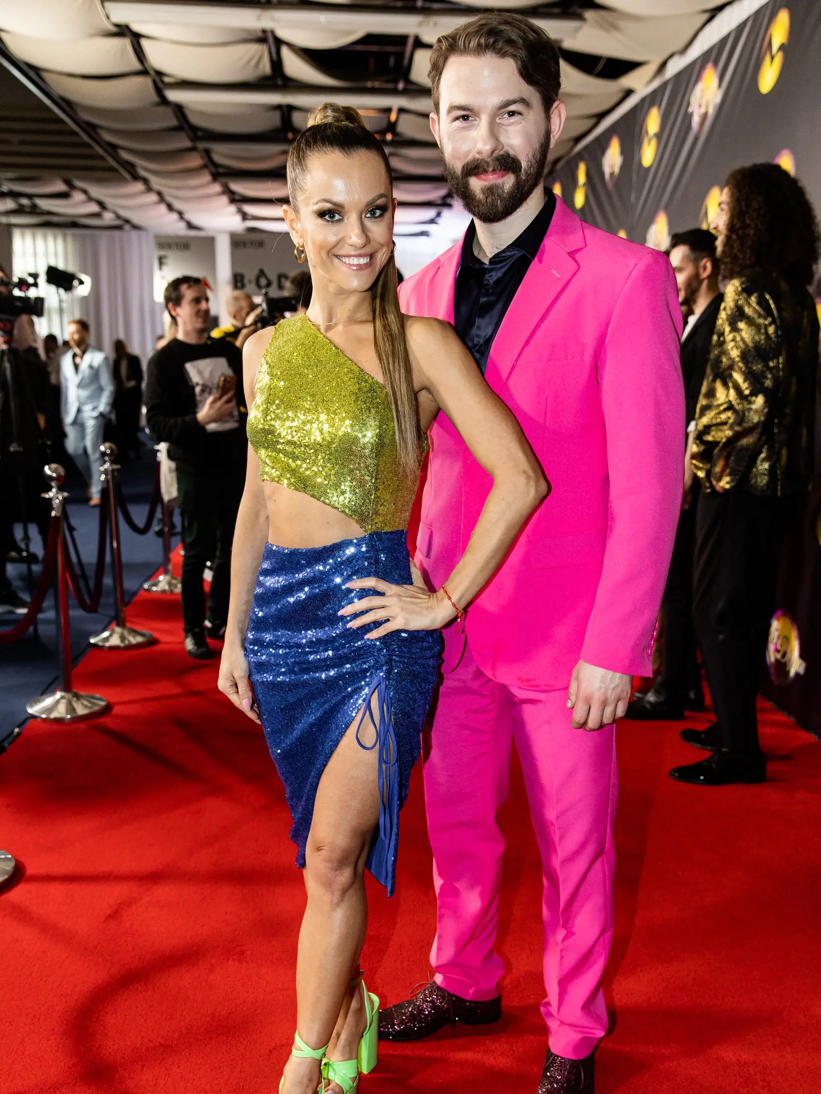 Predstavenie párov tanečnej šou "Let's Dance 2023" v Bratislave. Na snímke Dominika Rošková a Richard Autner.