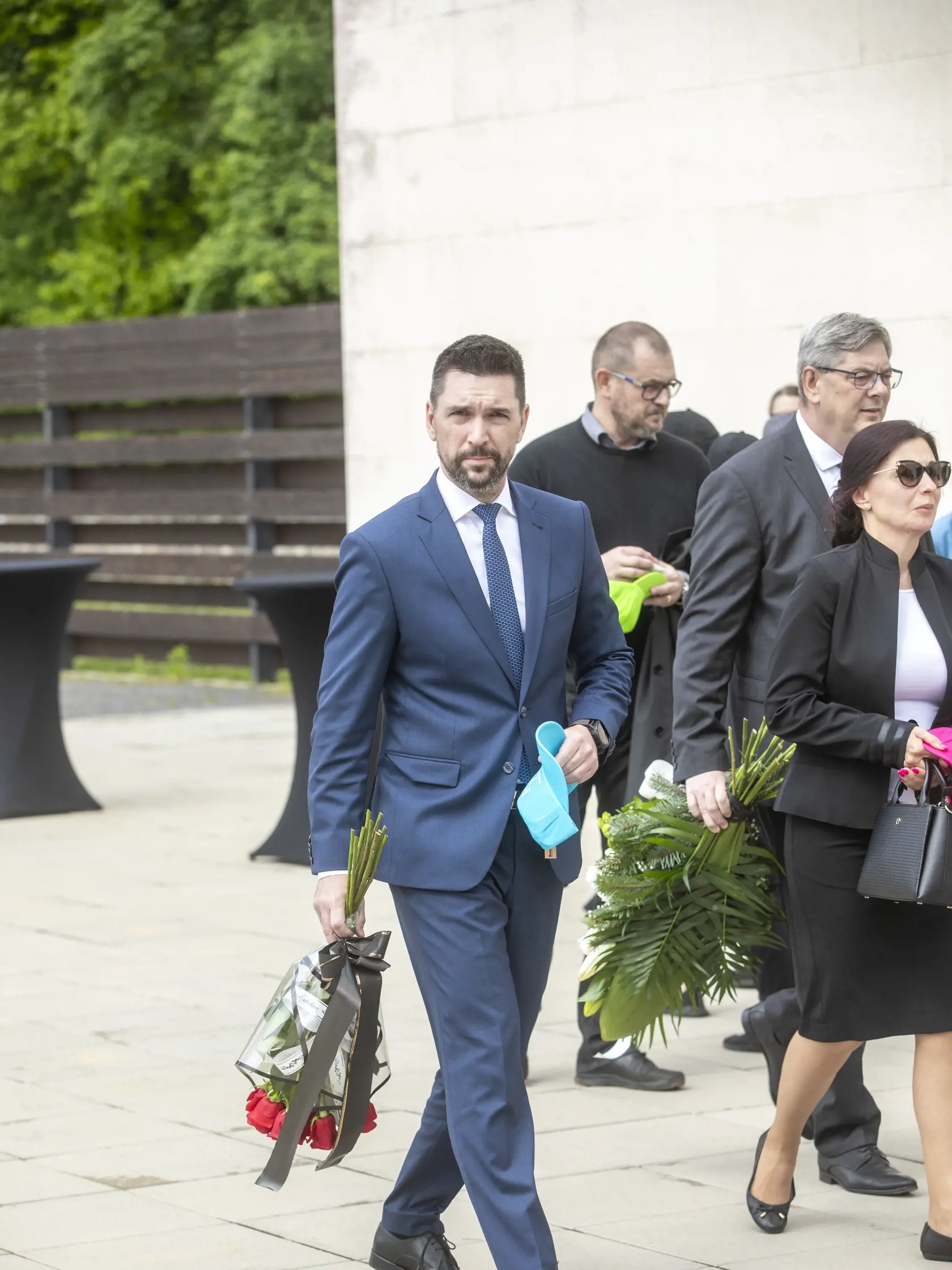 Na snímke je posledná rozlúčka s podnikateľom Fedorom Flašíkom v bratislavskom krematóriu, ktorá sa konala v piatok 3.5 2024. Na fotke je minister pôdohospodárstva Rchard Takáč.