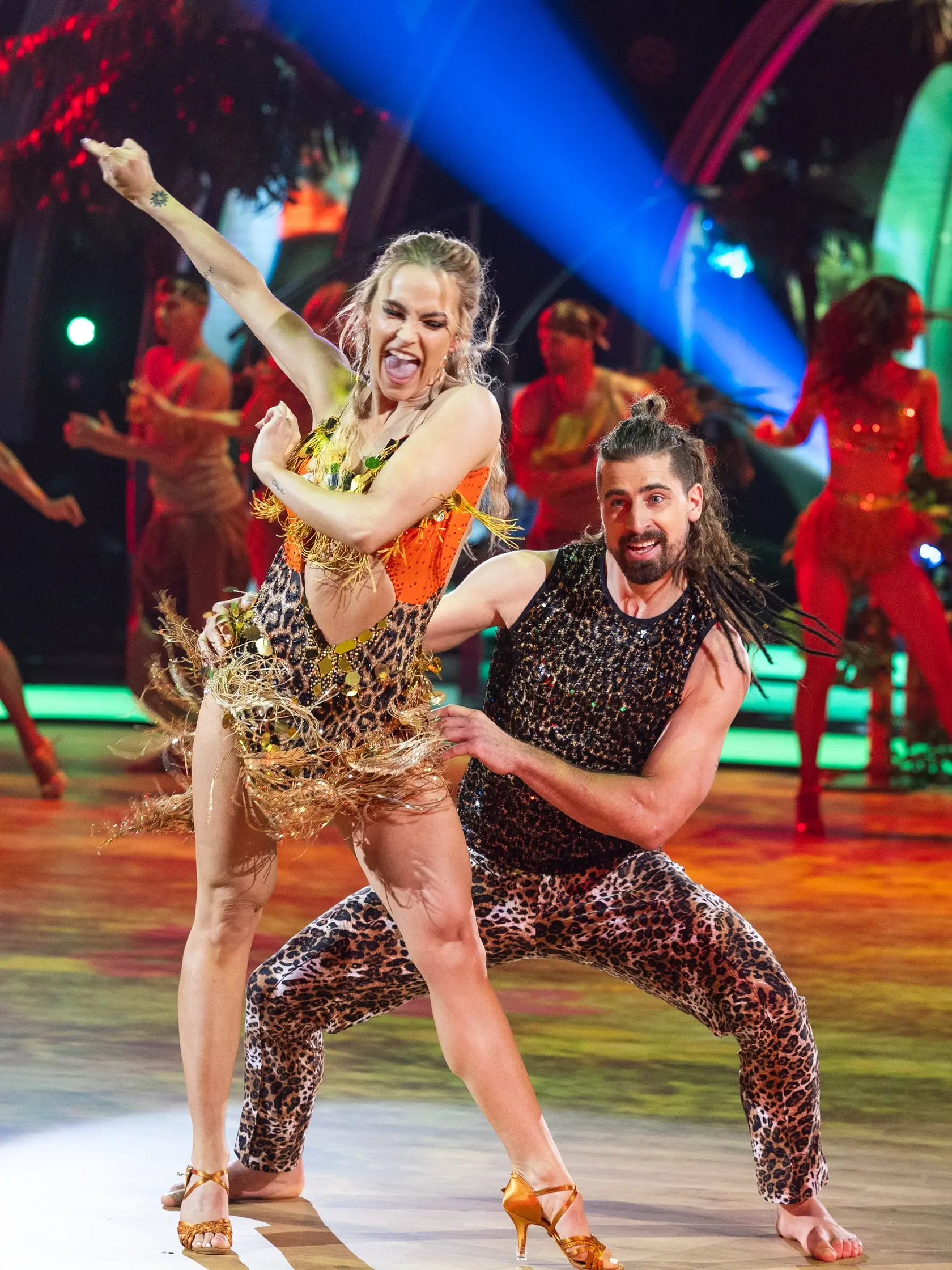 Na snímke Peter Sagan a Eliška Lenčešová počas piateho  kola Let's dance 2025.