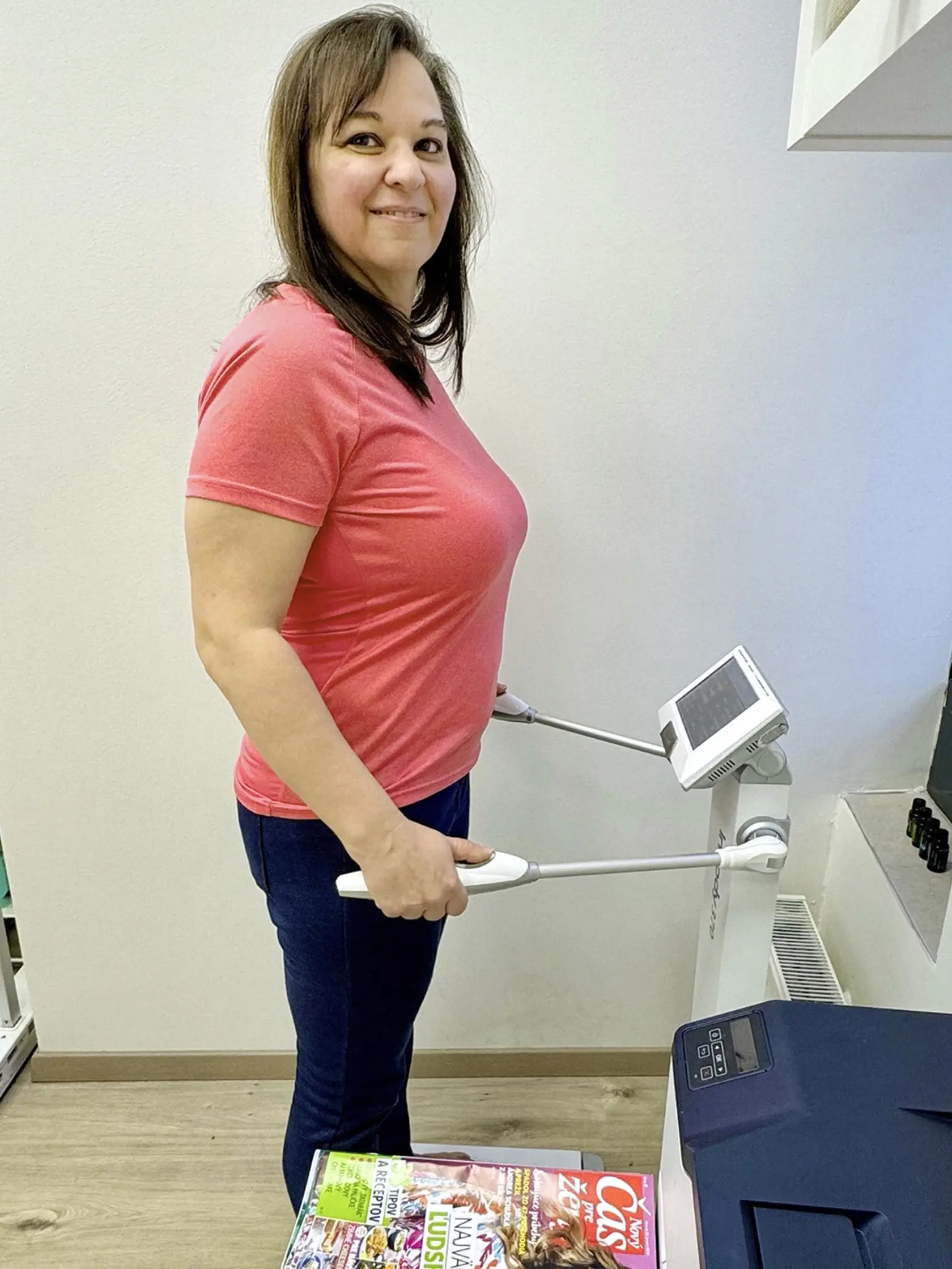 Zuzana Lišková ma odvážila a vzápätí softvér vyhodnotil všetky údaje. Potešili ma všetky hodnoty, nielen váha, ktorá šla dole.