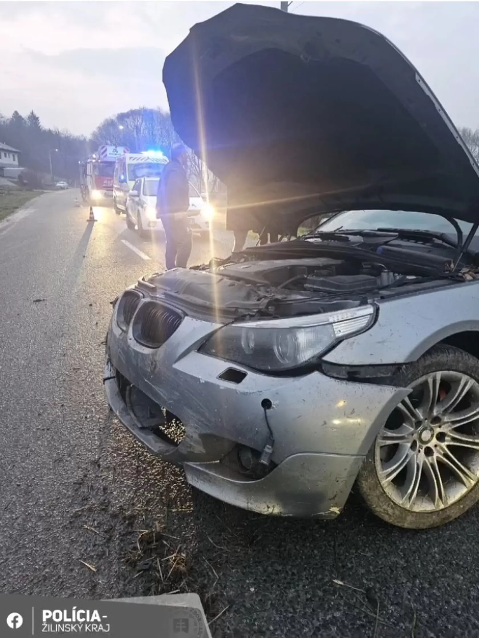 Následky nehody, ktorú spôsobil opitý vodič BMW.
