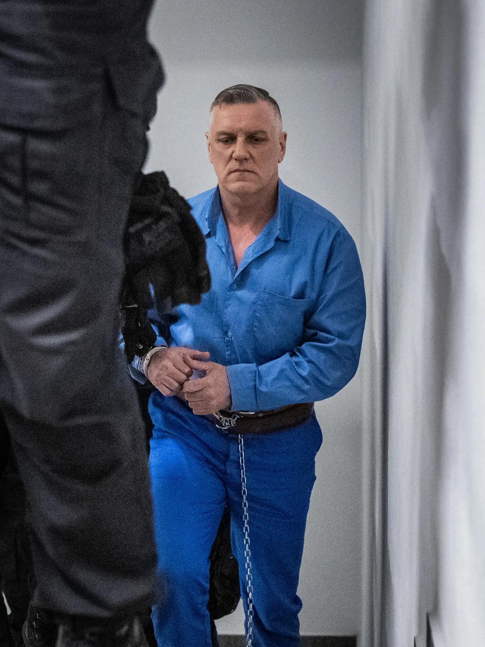 Rozhodovanie o podmienečnom prepustení mafiána Mikuláša Černáka na slobodu na Okresnom súde Trnava v Piešťanoch. Na snímke Mikuláš Černák. 