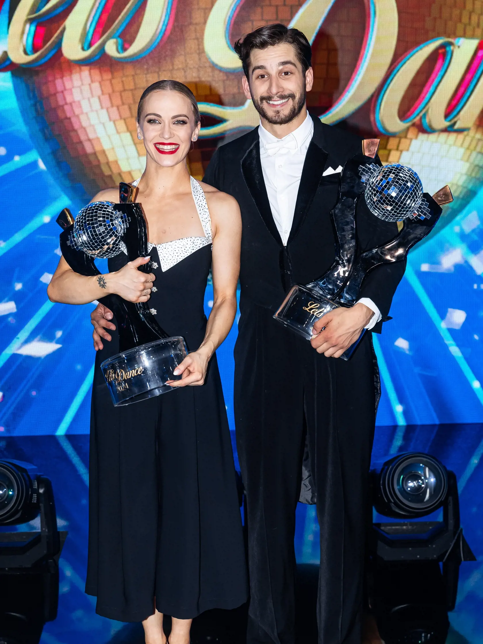 Finále tanečnej súťaže celebrít “LET’S DANCE 2024” v Bratislave. Na snímke Jakub Jablonský a Eliška Lenčešová. 