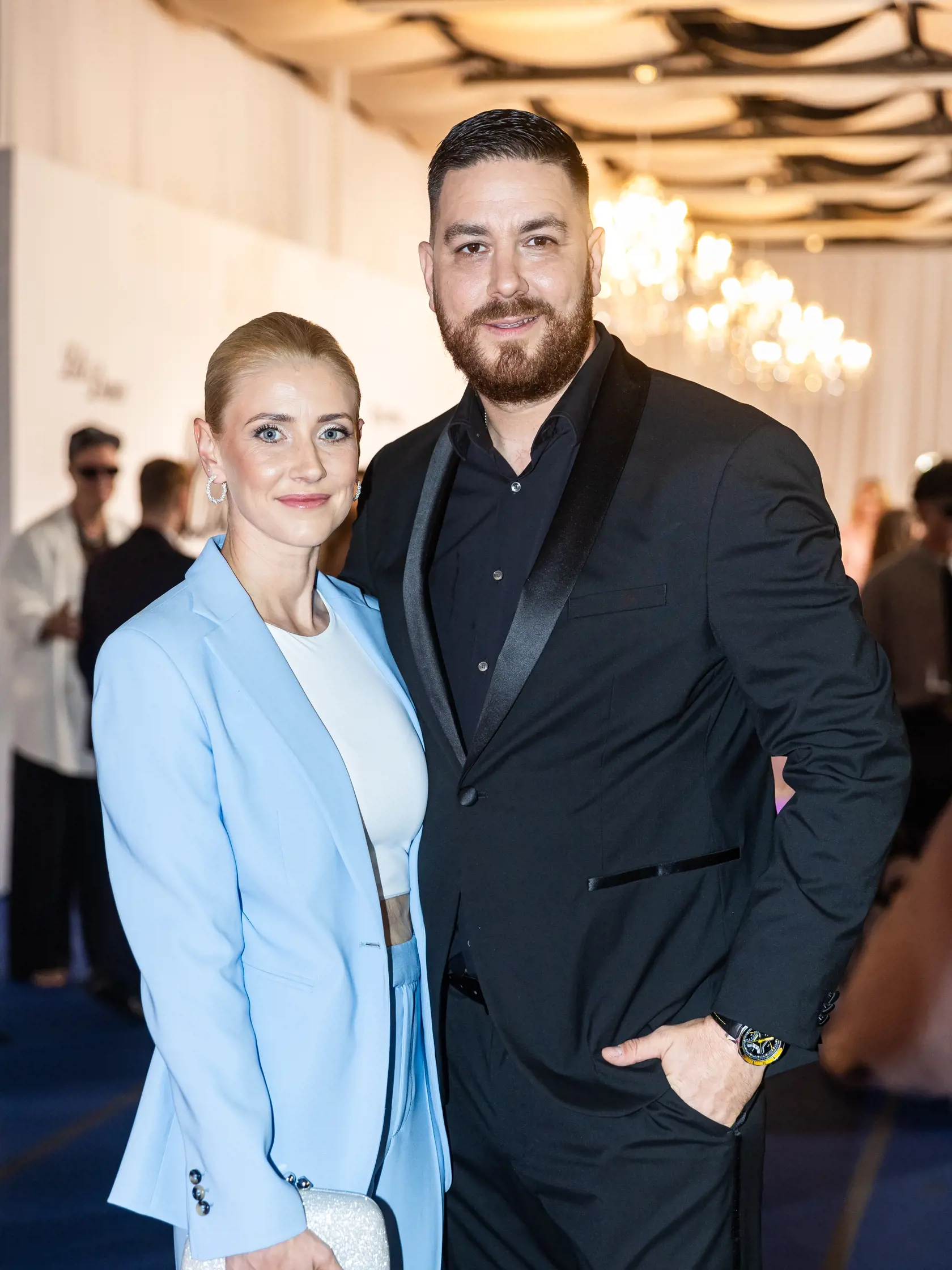 Finále tanečnej súťaže celebrít “LET’S DANCE 2024” v Bratislave. Na snímke Martin Novák s manželkou.
