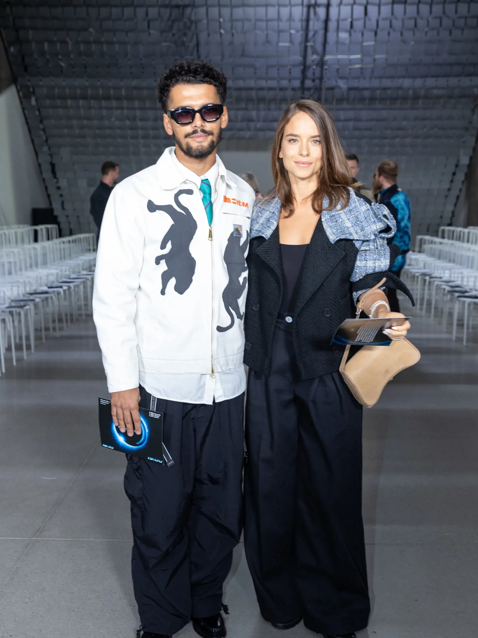 Módna šou Mercedes-Benz Fashion LIVE! 2024. Na snímke Kristína Svarinská s priateľom Miroslavom Baloghom.