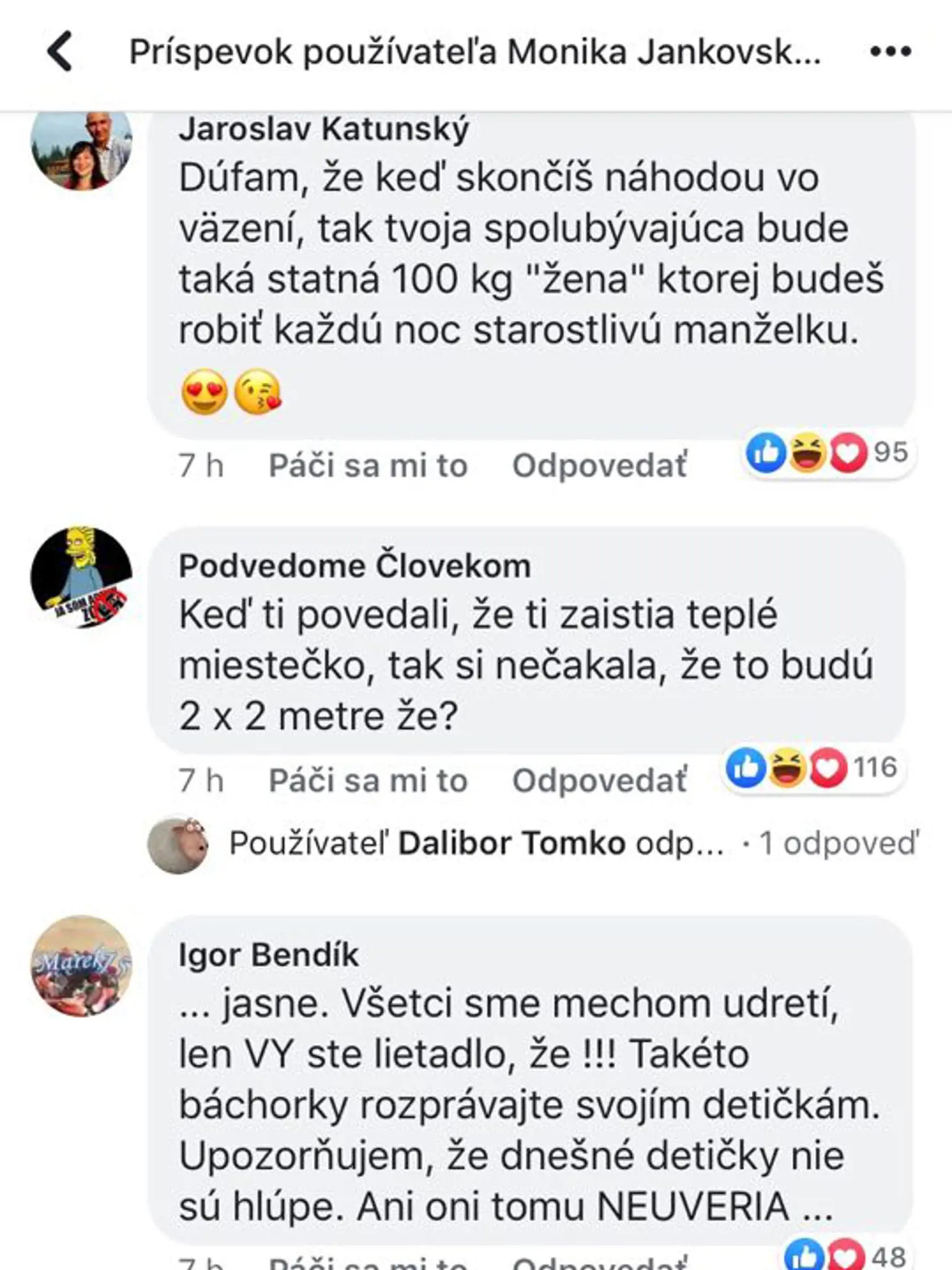 Ľudia slovami kritiky na adresu štátnej tajomníčky ministerstva spravodlivosti Moniky Jankovskej nešetrili.