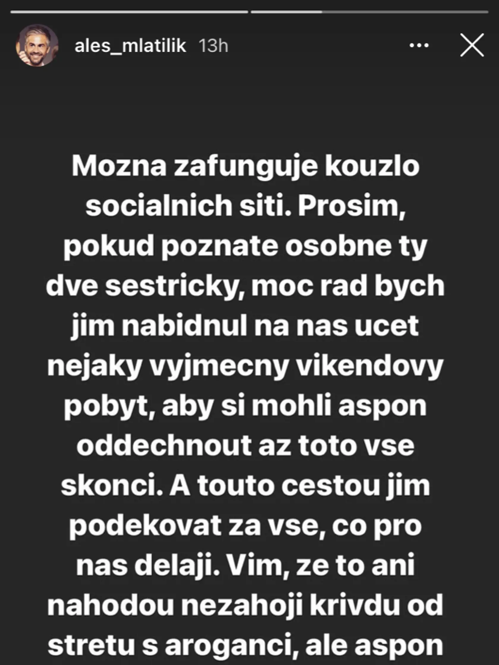 Status Aleša Mlátilíka.