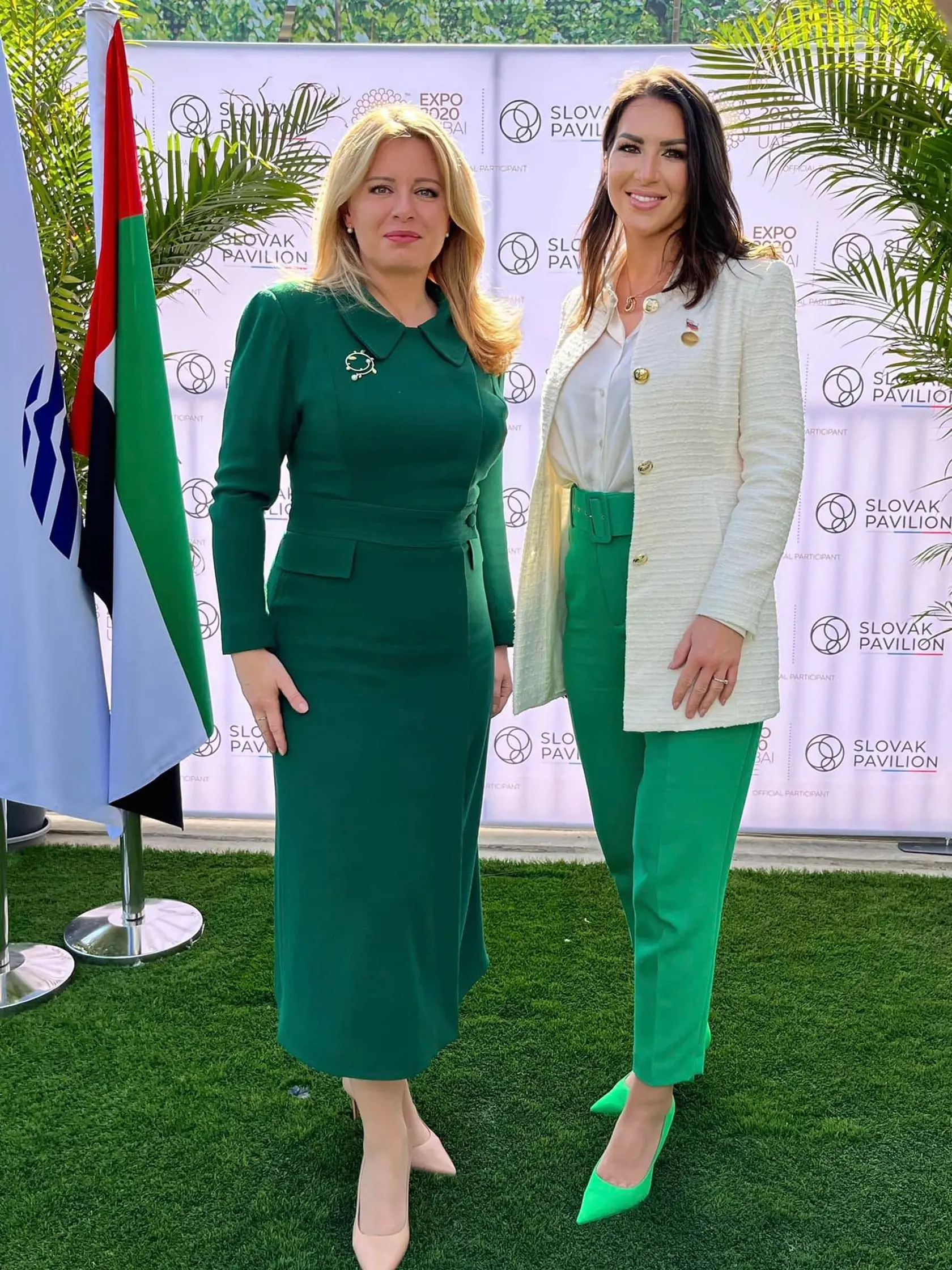 Miroslava Valovičová na svetovej výstave EXPO2020 Dubaj. Na snímke s prezidentkou SR Zuzanou Čaputovou. 