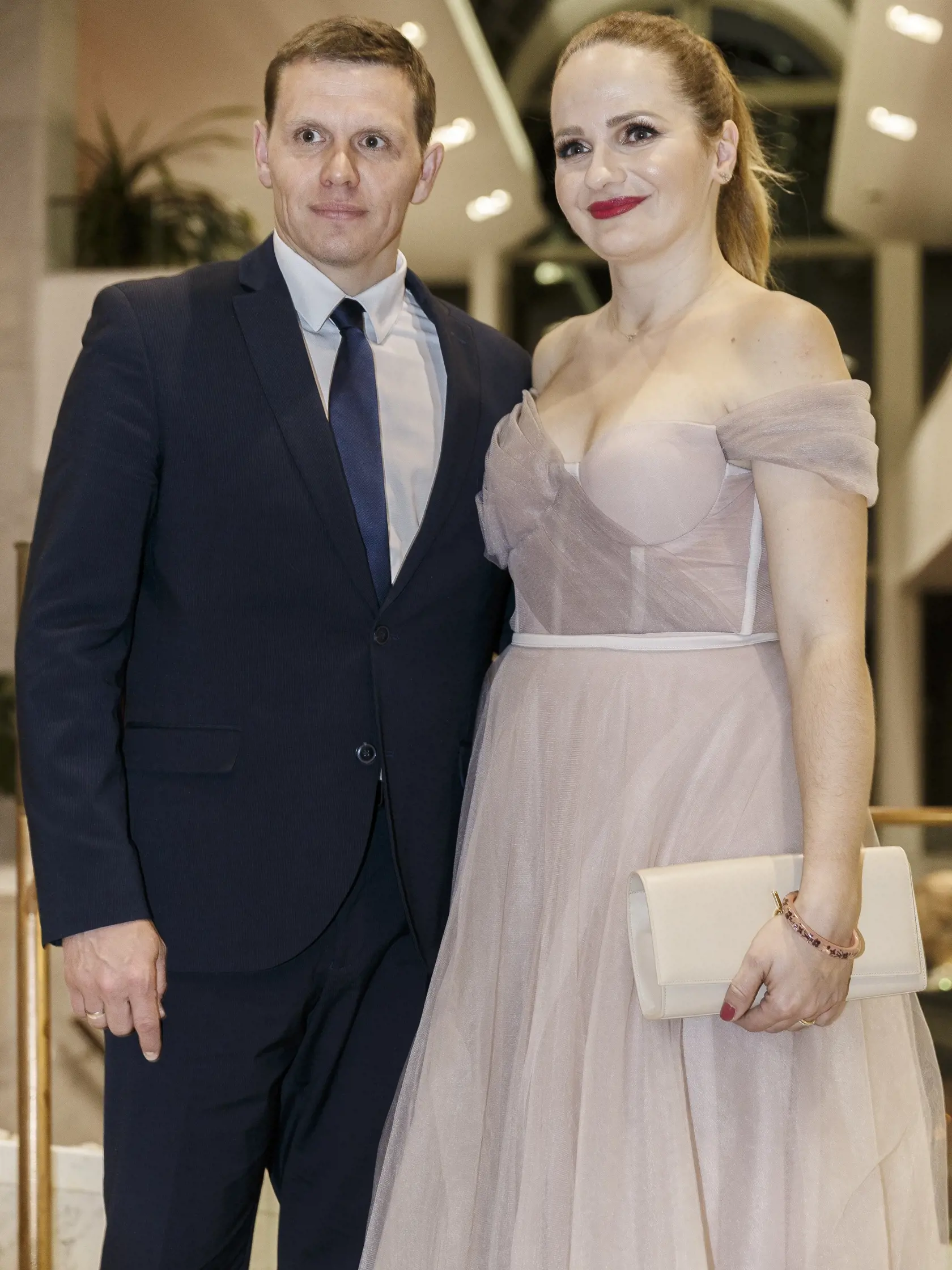Na snímke počas párty po skončení priameho prenosu z galavečera OTO 2019. Na snímke Michal Kubovčík a Zuzana Kubovčíková.