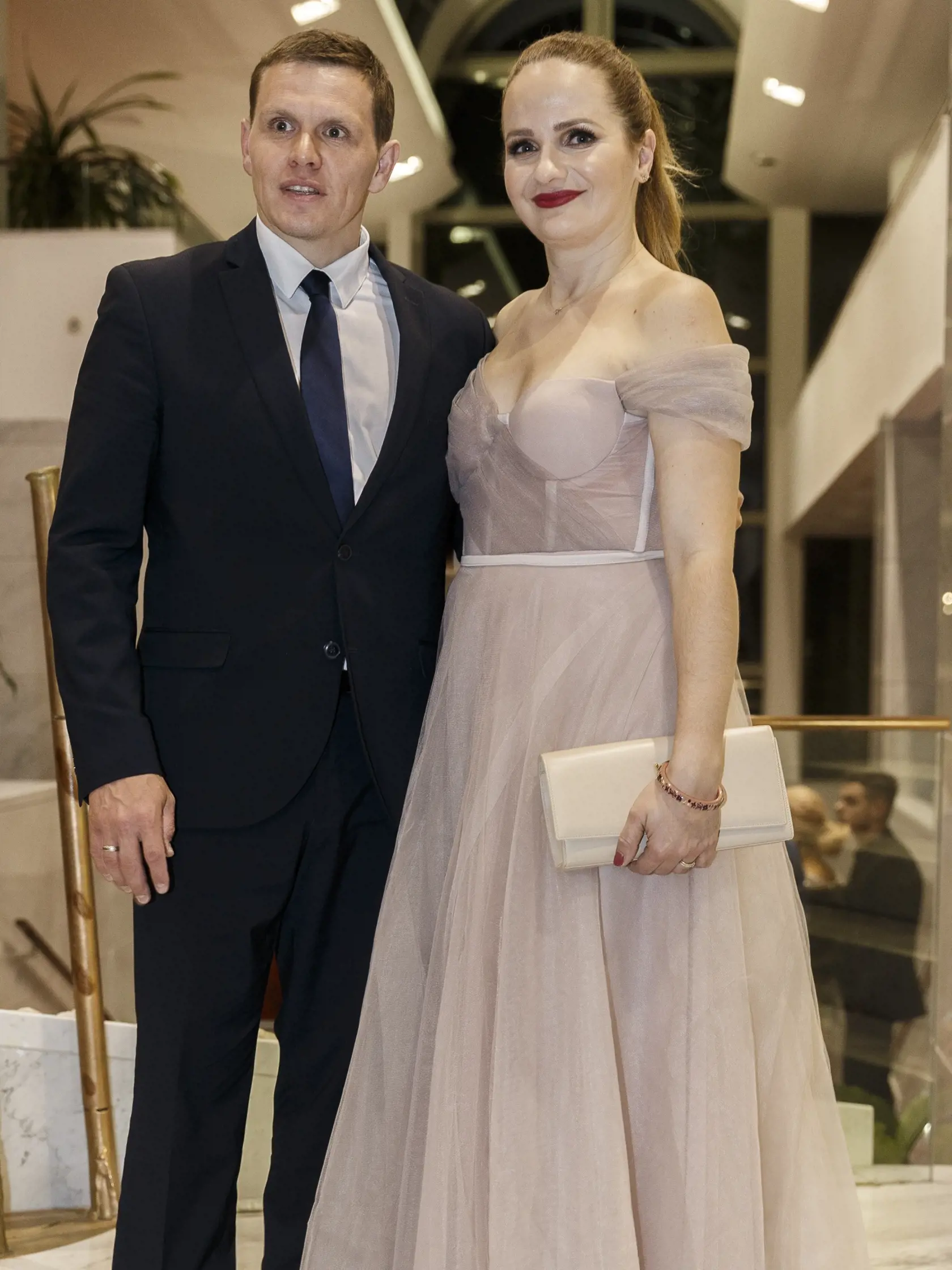 Na snímke počas párty po skončení priameho prenosu z galavečera OTO 2019. Na snímke Michal Kubovčík a Zuzana Kubovčíková.