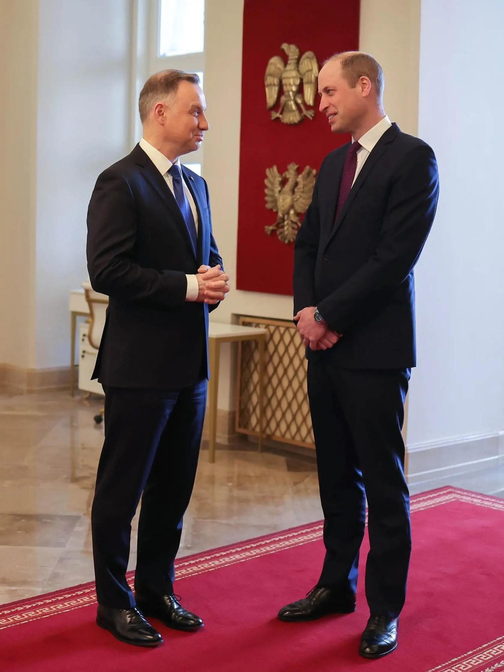 Princ William na stretnutí s poľským prezidentom Andrzejom Dudom.