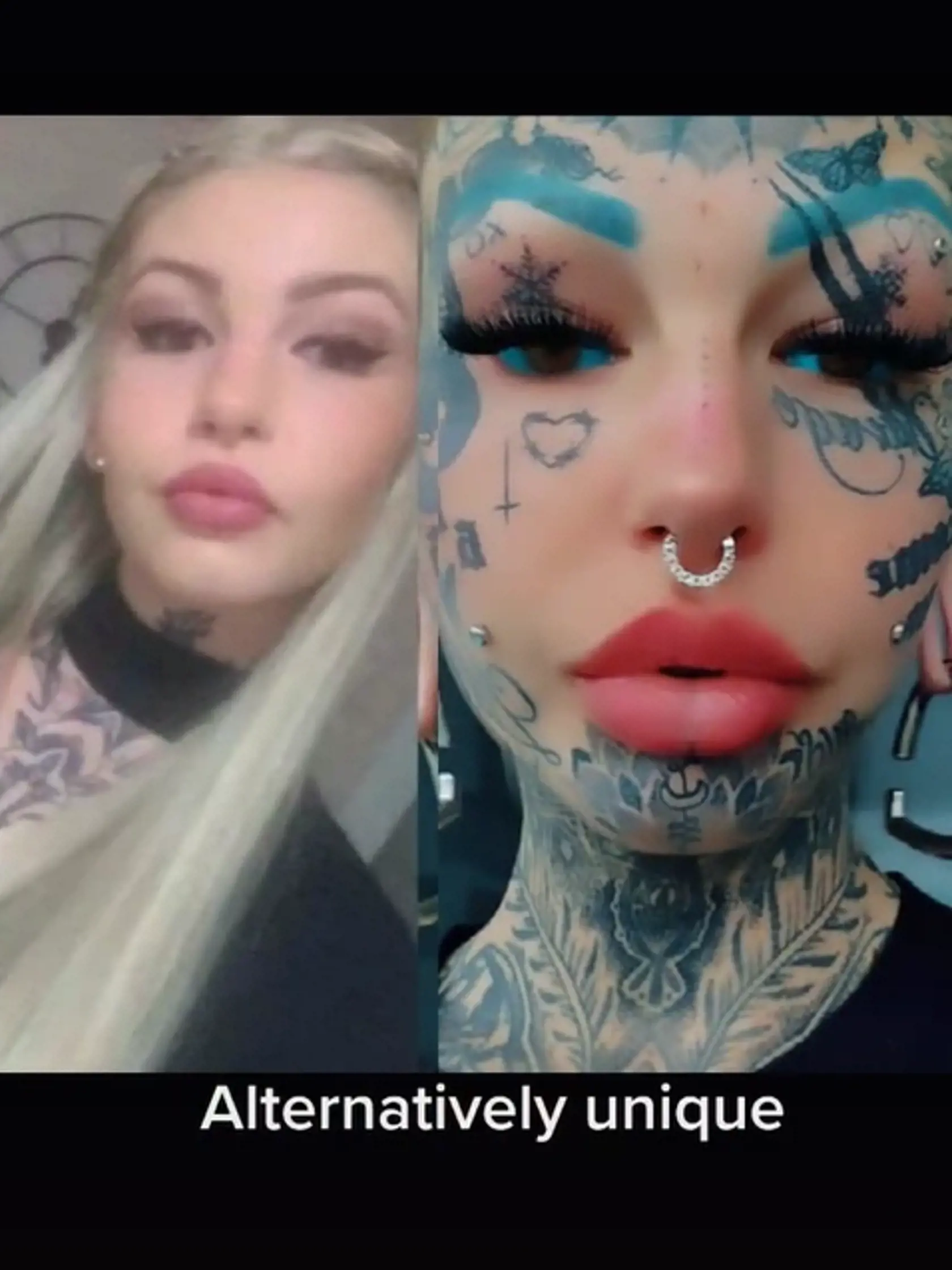Amber Luke pred premenou a po nespočetných úpravách.