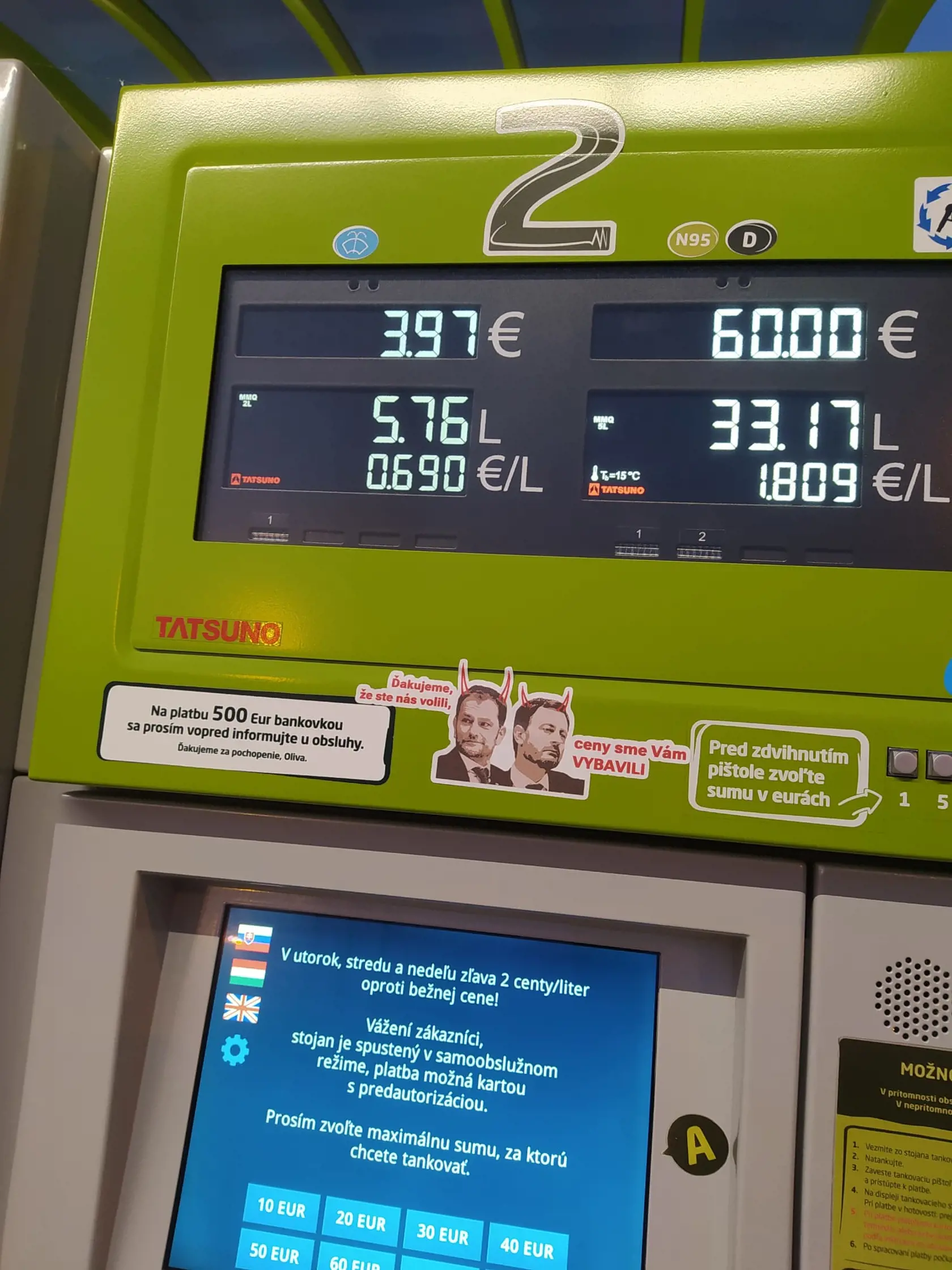 Osoby si dali záležať na tom, aby neprekryli cenu alebo počítadlo litrov benzínu.