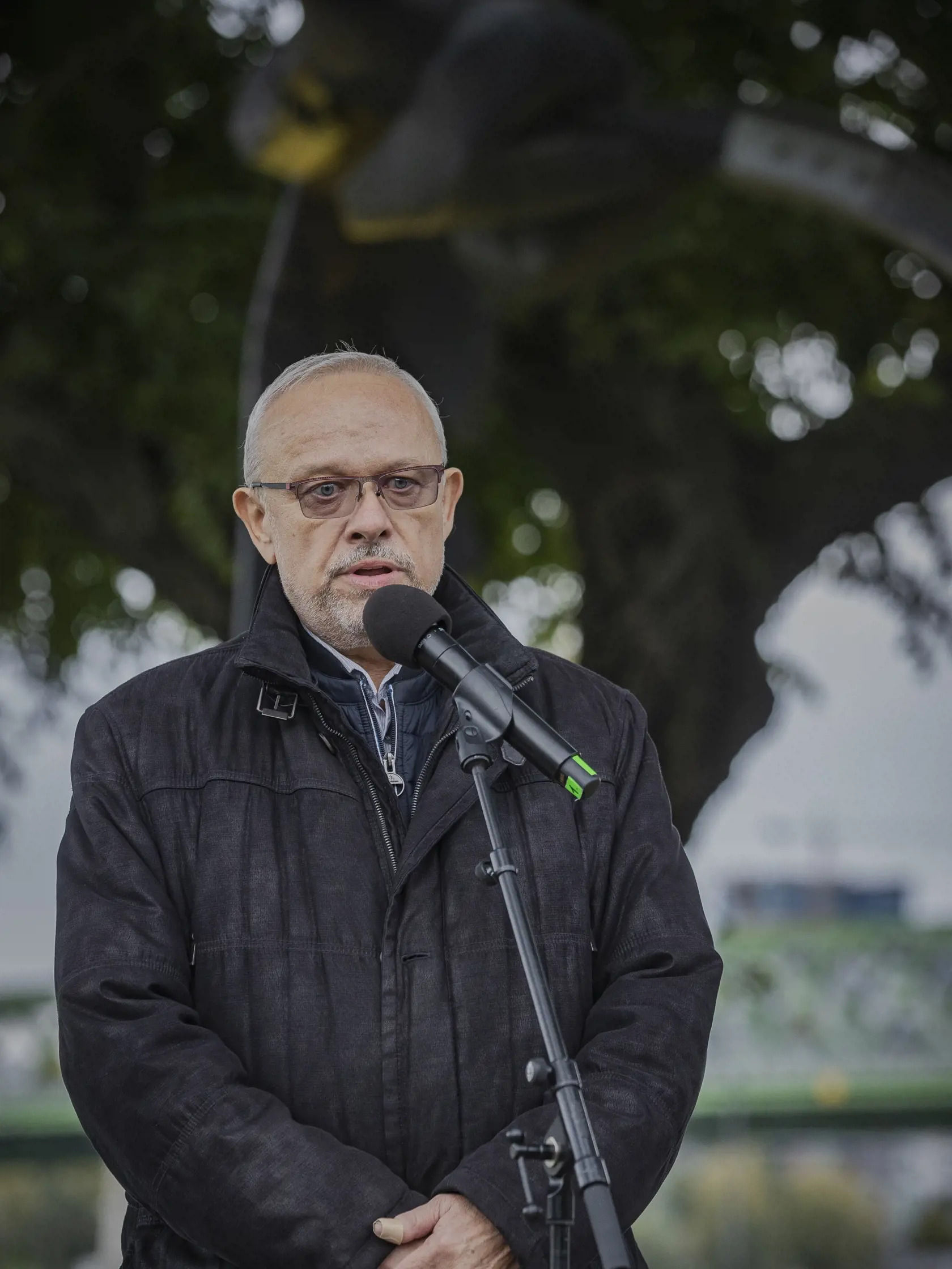 Prezidentka Slovenskej republiky Zuzana Čaputová sa zúčastnila na otvorení zrekonštruovaného Pamätníka obetiam extrémizmu od autorov Pavla Brnu a Pavla Dubinu. Na snímke Daniel Tupý starší.