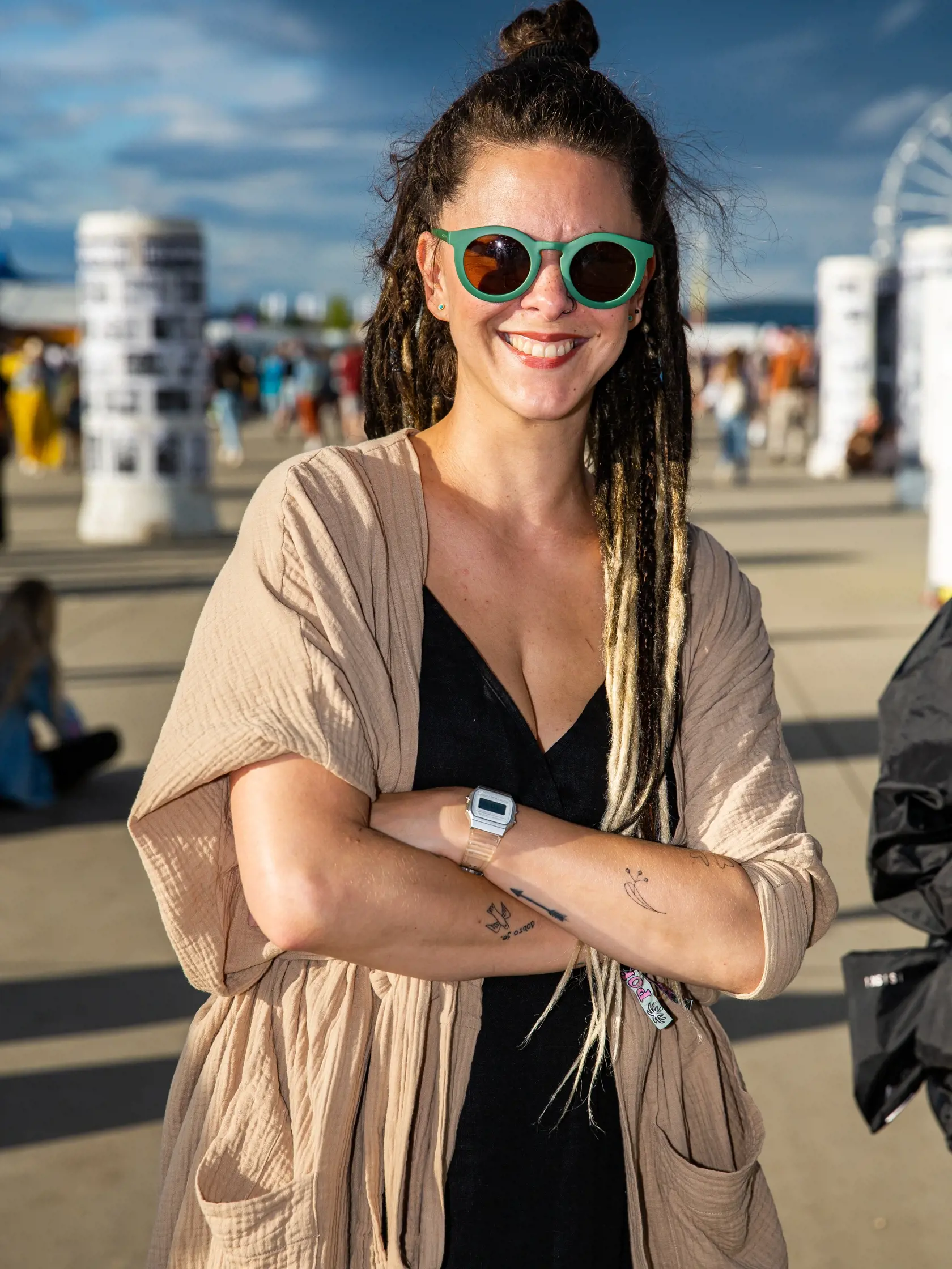 Tretí deň hudobného festivalu "POHODA 2022" na letisku v Trenčíne. Na snímke Kristína Tormová.