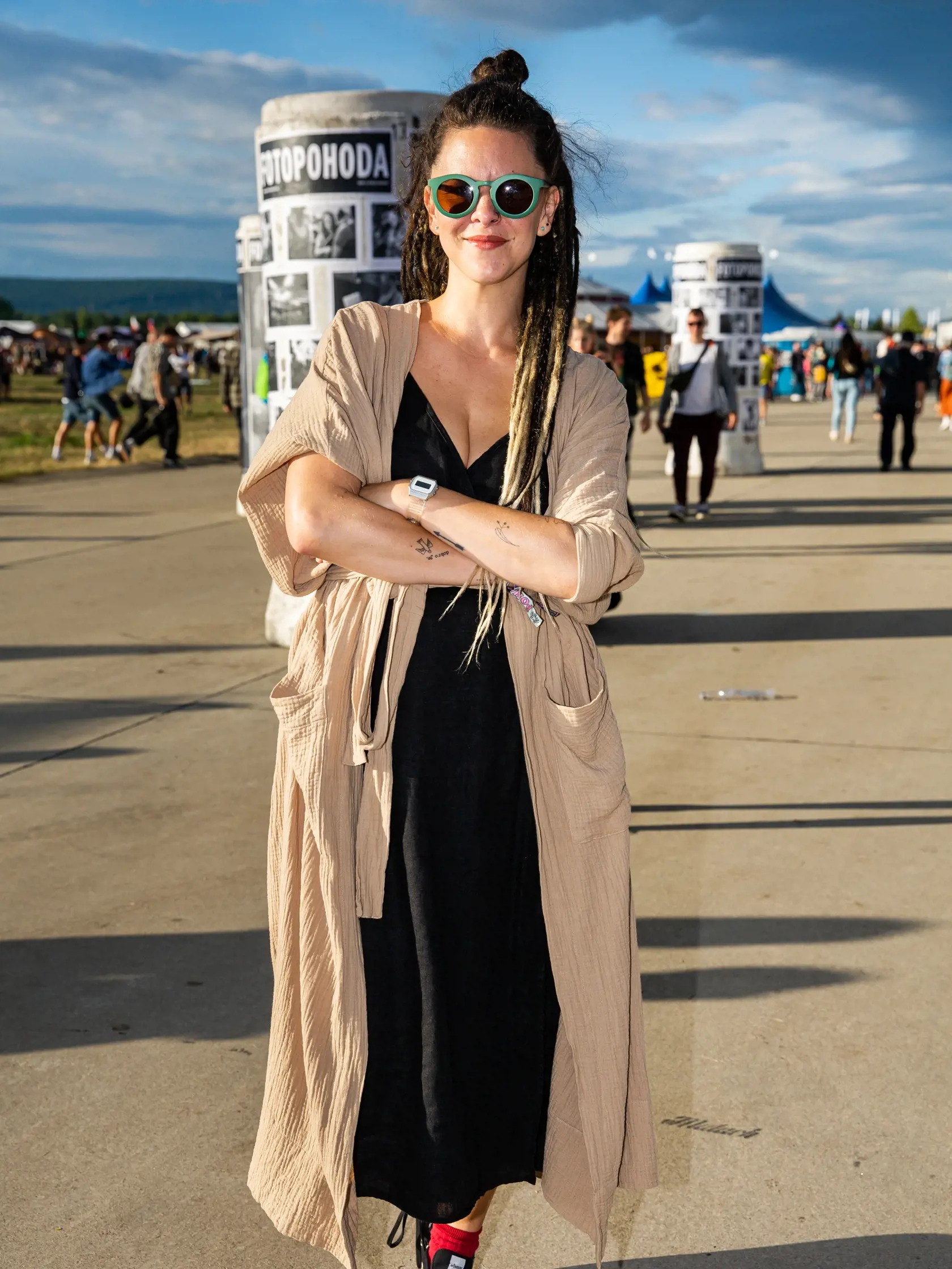 Tretí deň hudobného festivalu "POHODA 2022" na letisku v Trenčíne. Na snímke Kristína Tormová.