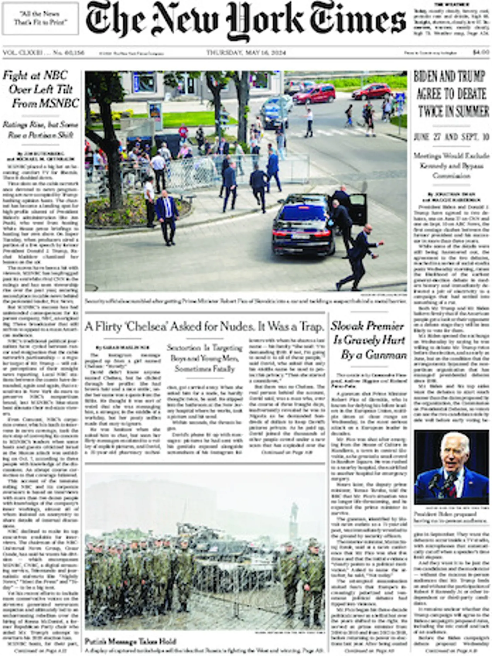 Dnešné noviny The New York Times.