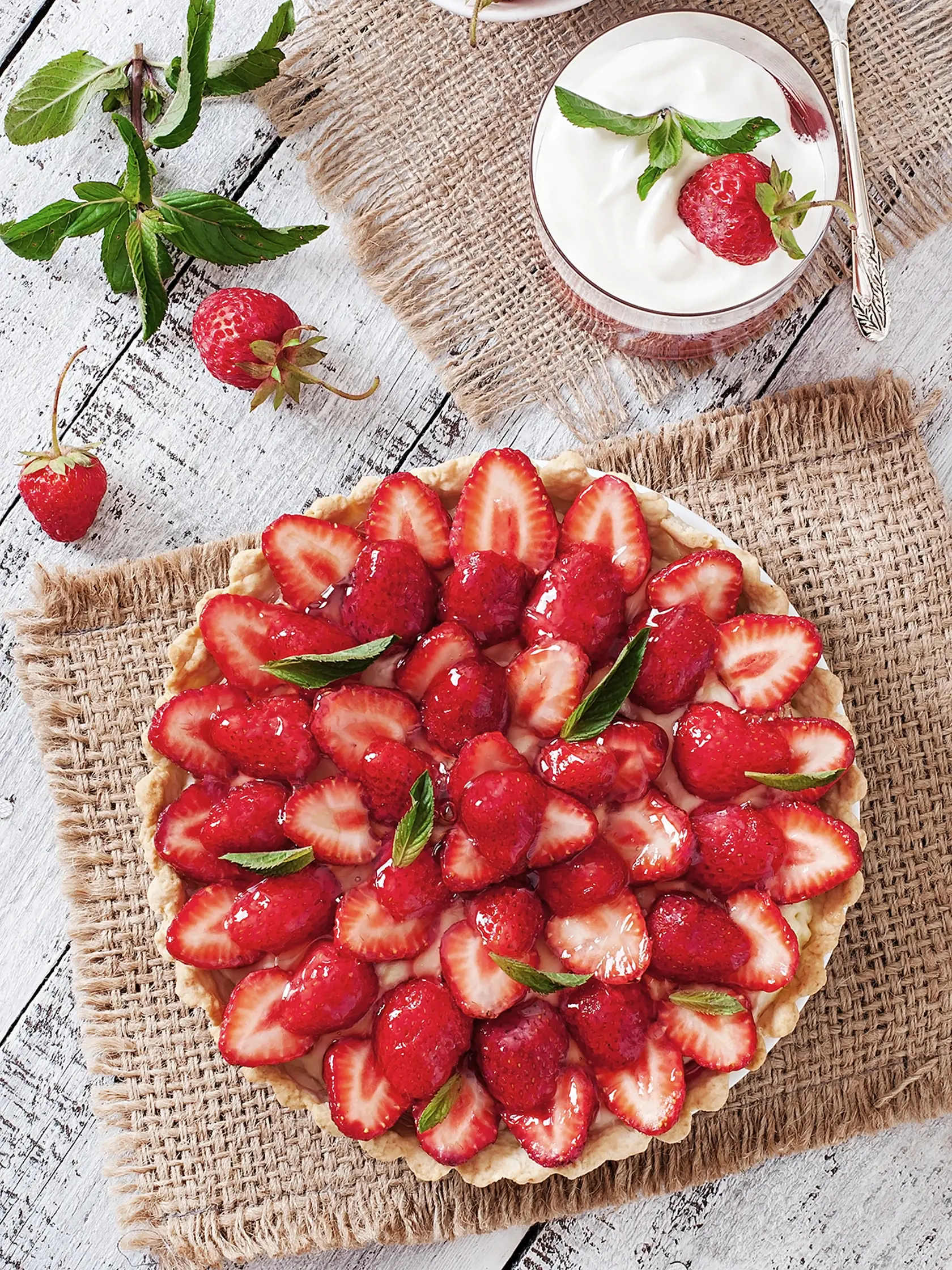 Jahodový tart.