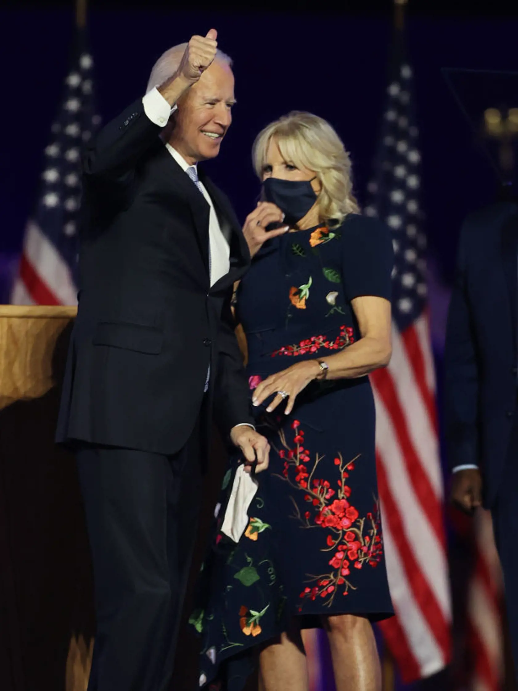 Jill Biden v šatách od Oscar de la Renta.