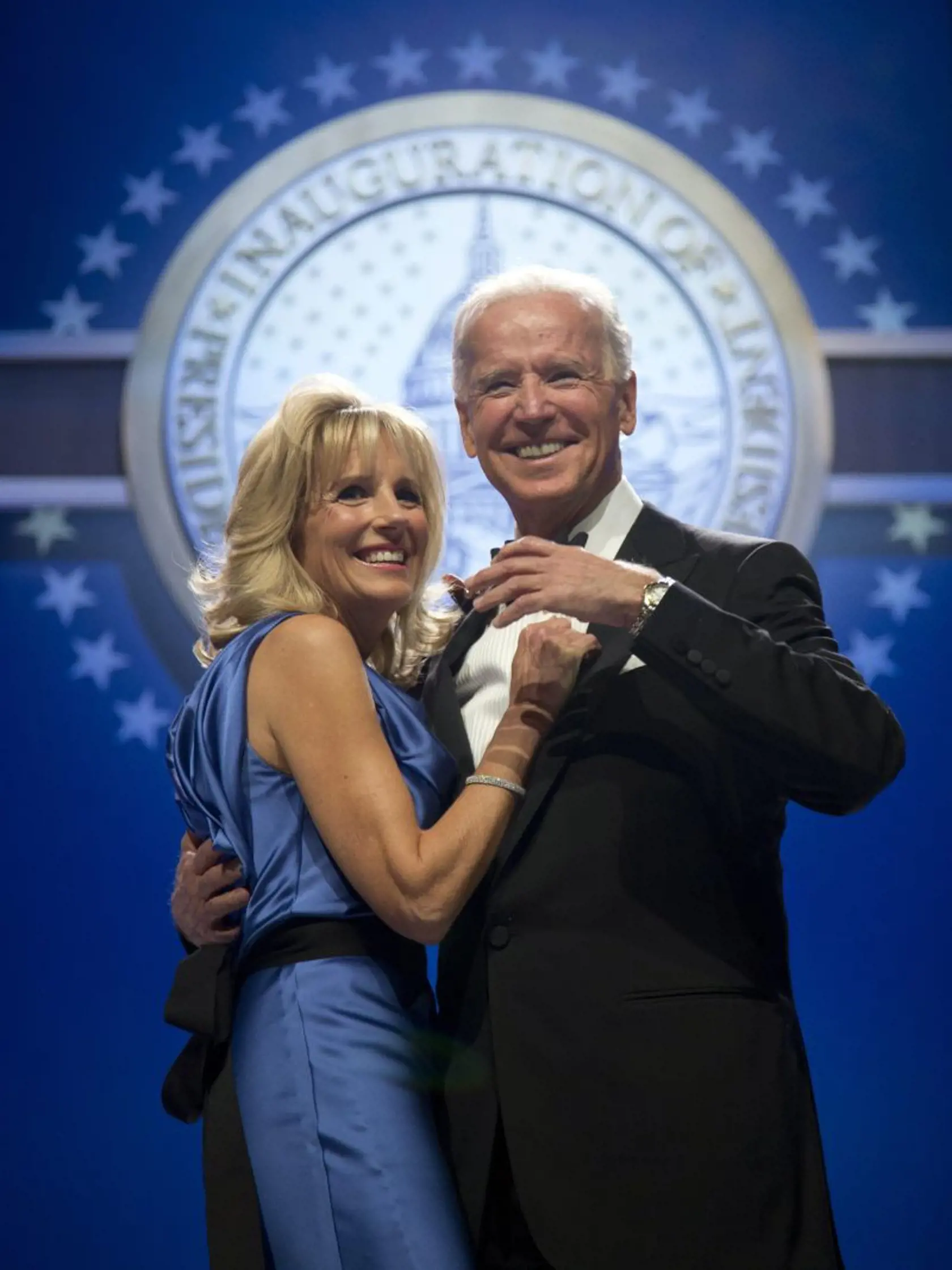 Vice President Joe Biden and his wife Jill Biden dance at the Inaugural Ball, Monday, Jan. 21, 2013, at the Washington Convention Center in Washington, during the 57th Presidential Inauguration. (AP Photo/Carolyn Kaster)