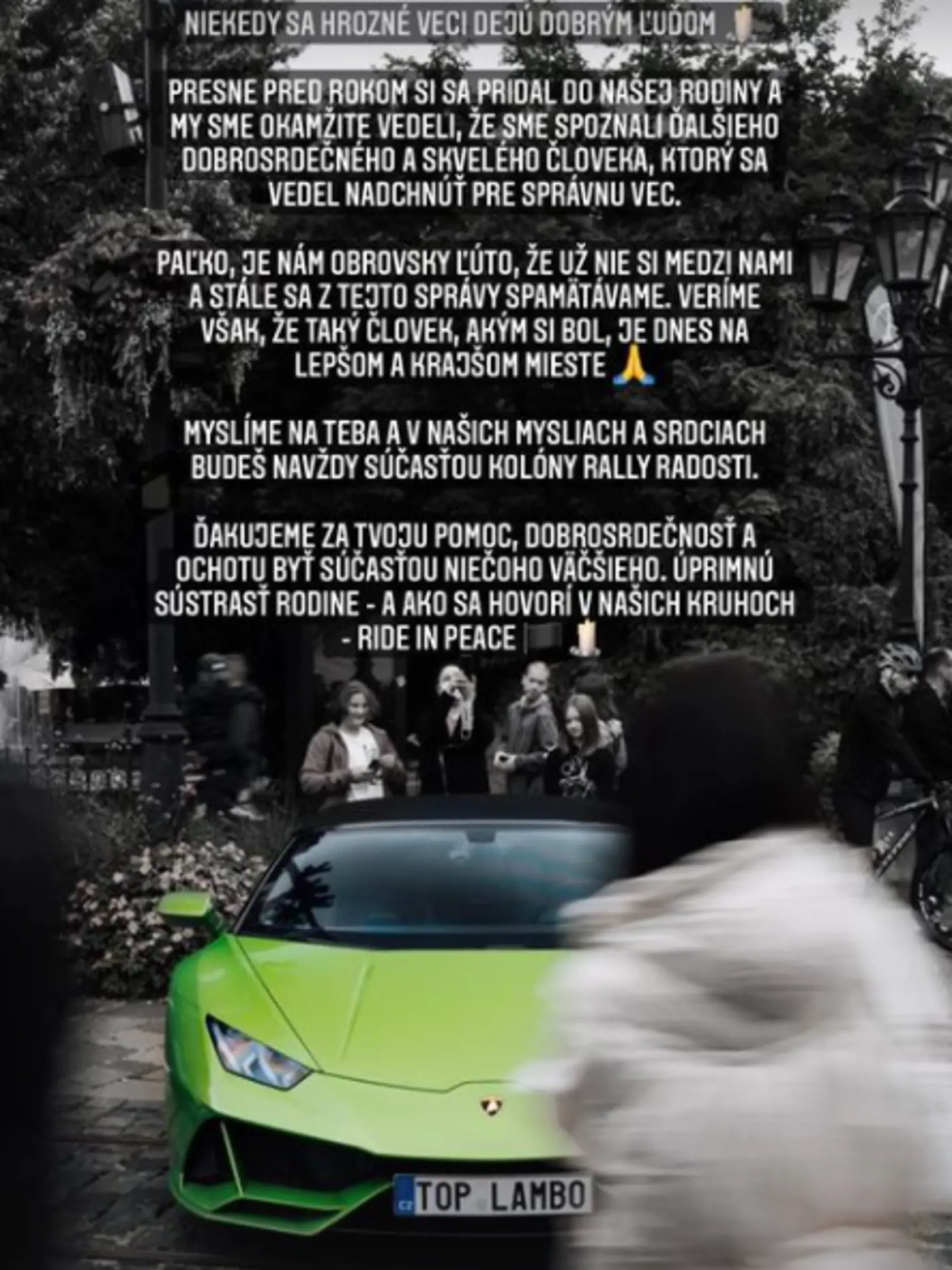 S podnikateľom sa rozlúčili aj milovníci rýchlych áut.