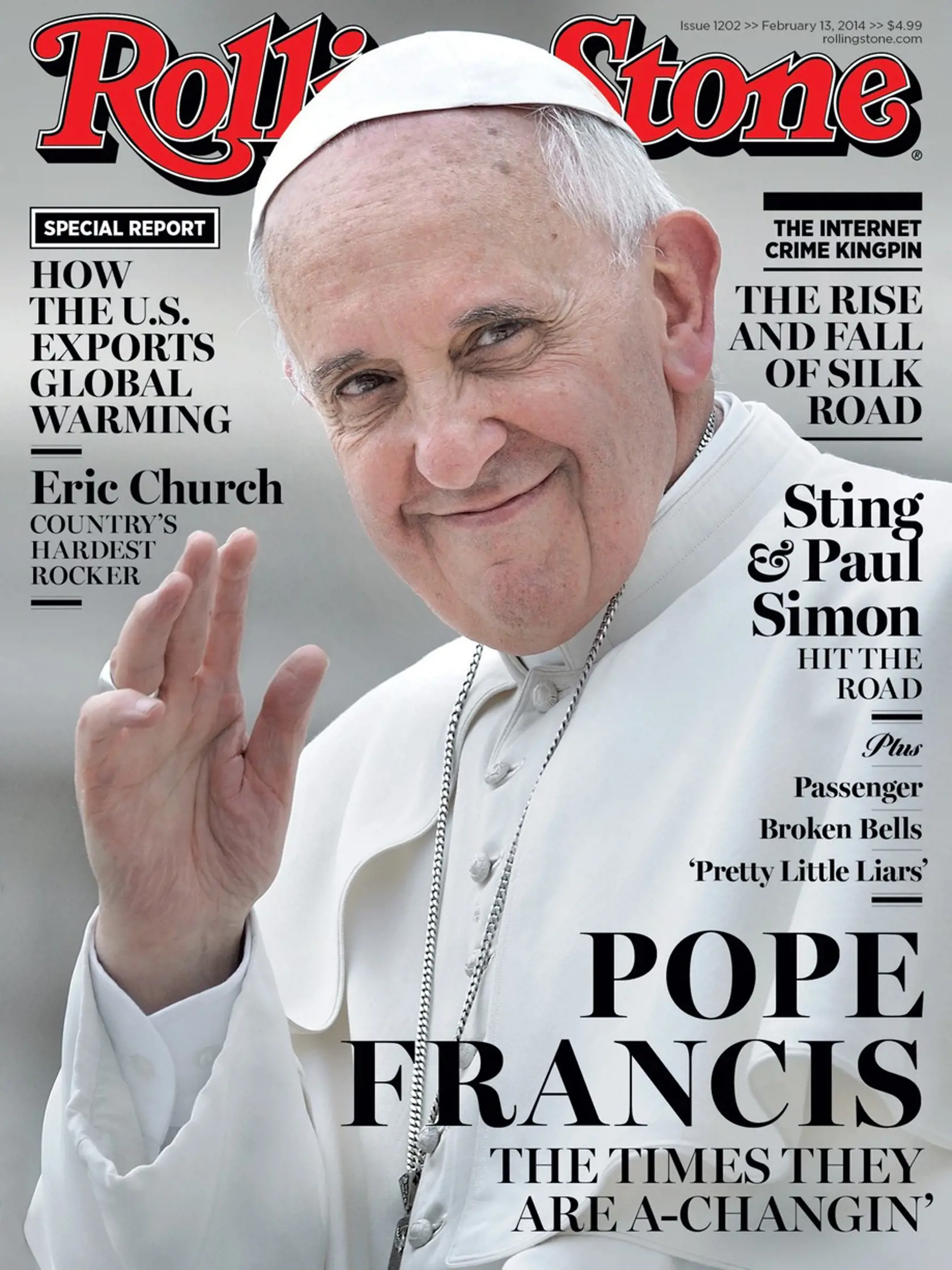 Pápež František sa ako jediný pápež v histórii dostal na titulku magazínu Rolling Stone.