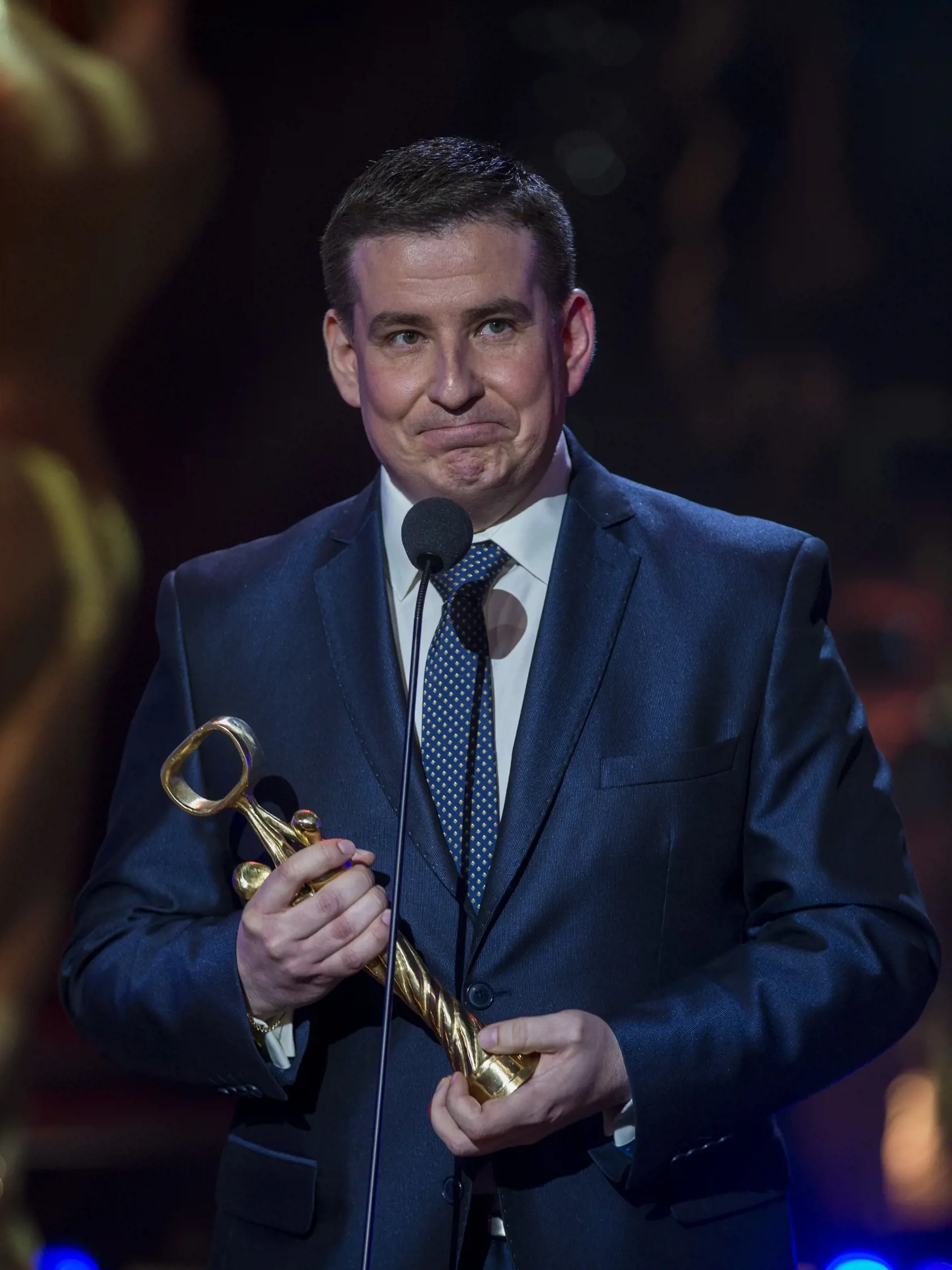 Na snimke Patrik Herman pocas priameho prenosu slavnostneho galavecera OTO 2017.