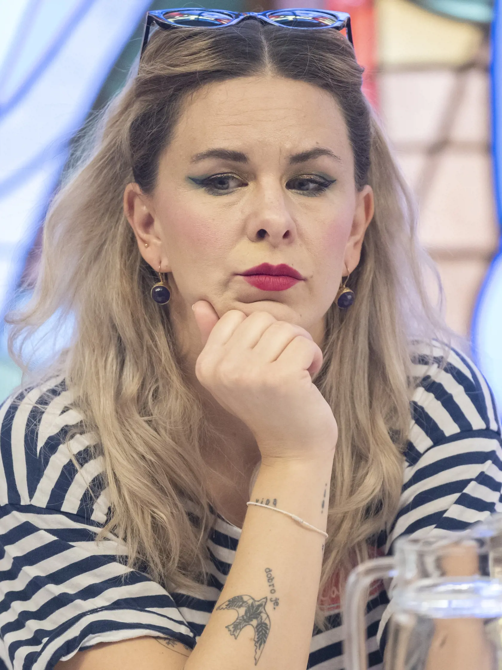 Na snímke herečka inscenácie Prešporské porno Kristína Tormová počas tlačovej konferencie v Divadle P. O. Hviezdoslava (DPOH) vo štvrtok 16. mája 2024 v Bratislave. FOTO TASR - Martin Baumann