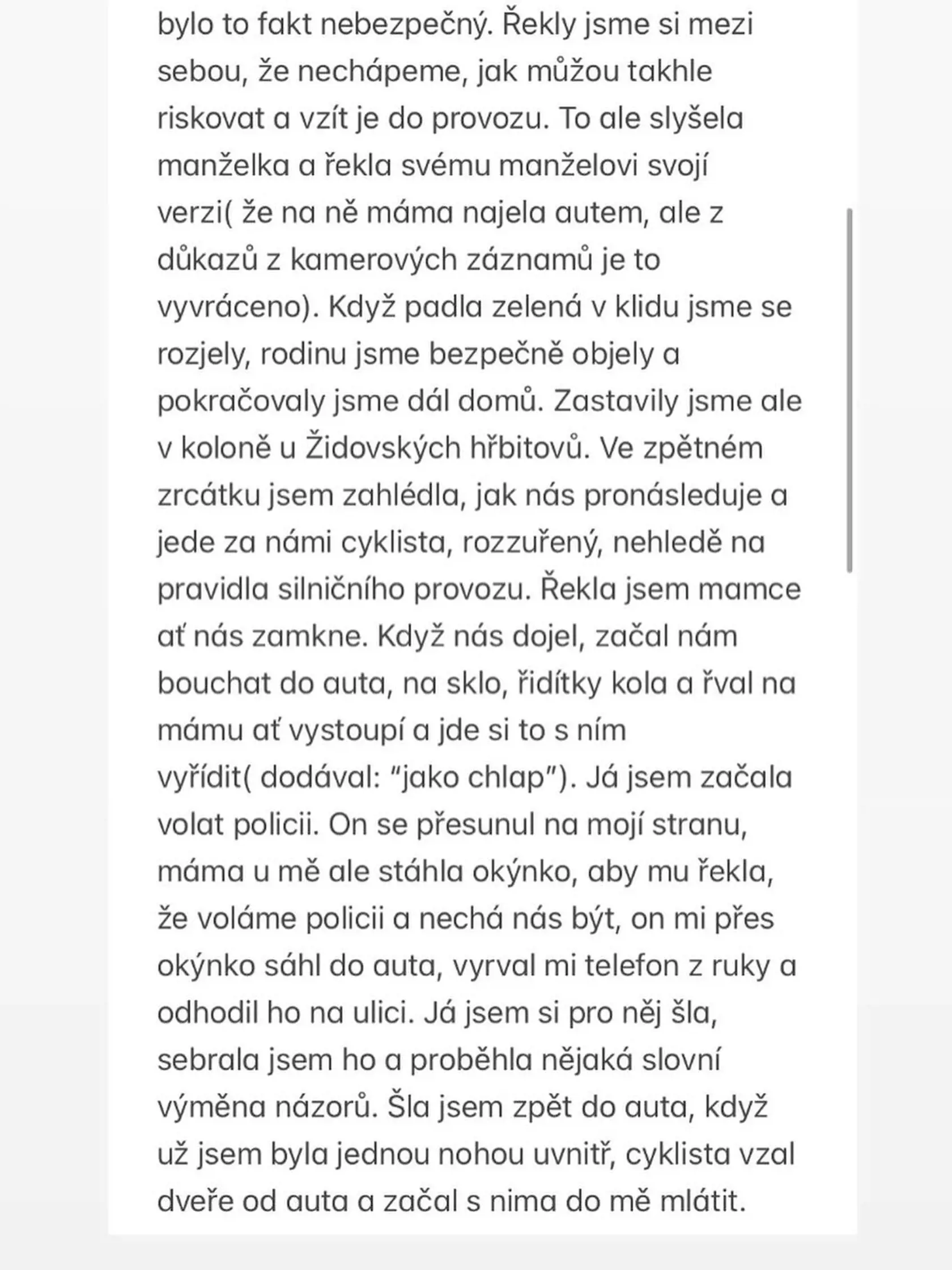 Vanessa Červová opísala otrasný incident.