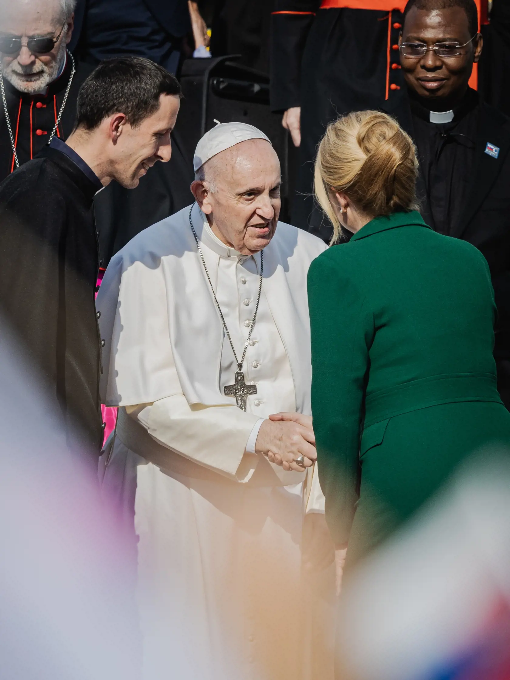 Pápež František priletel v nedeľu 12.9. 2021 na štvordňovú návštevu Slovenskej republiky. Na snímke Pápež František, vlastným menom Jorge Mario Bergoglio a Prezidentka Zuzana Čaputová.