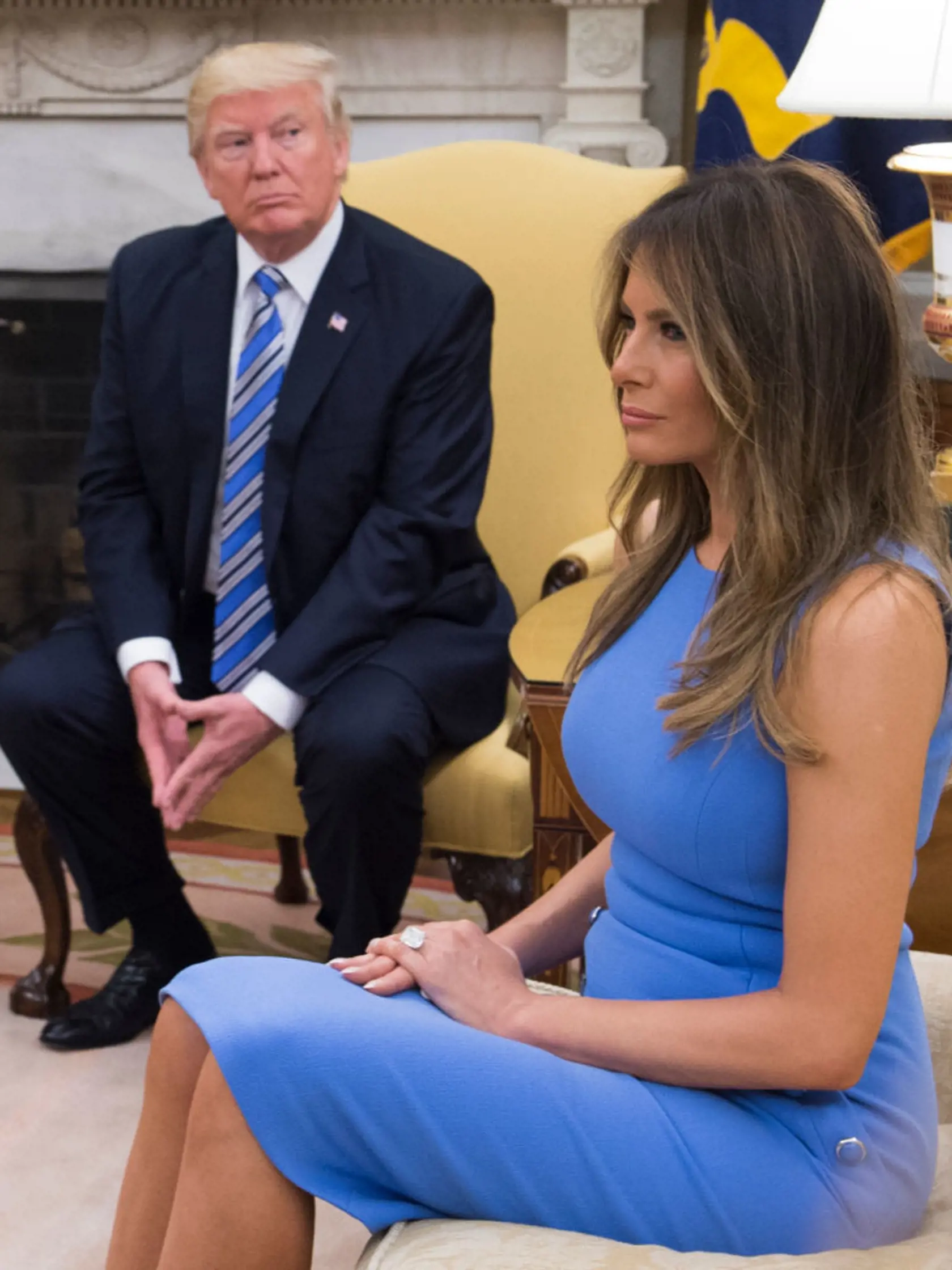 Melania Trump, keď bola prvý raz prvou dámou.