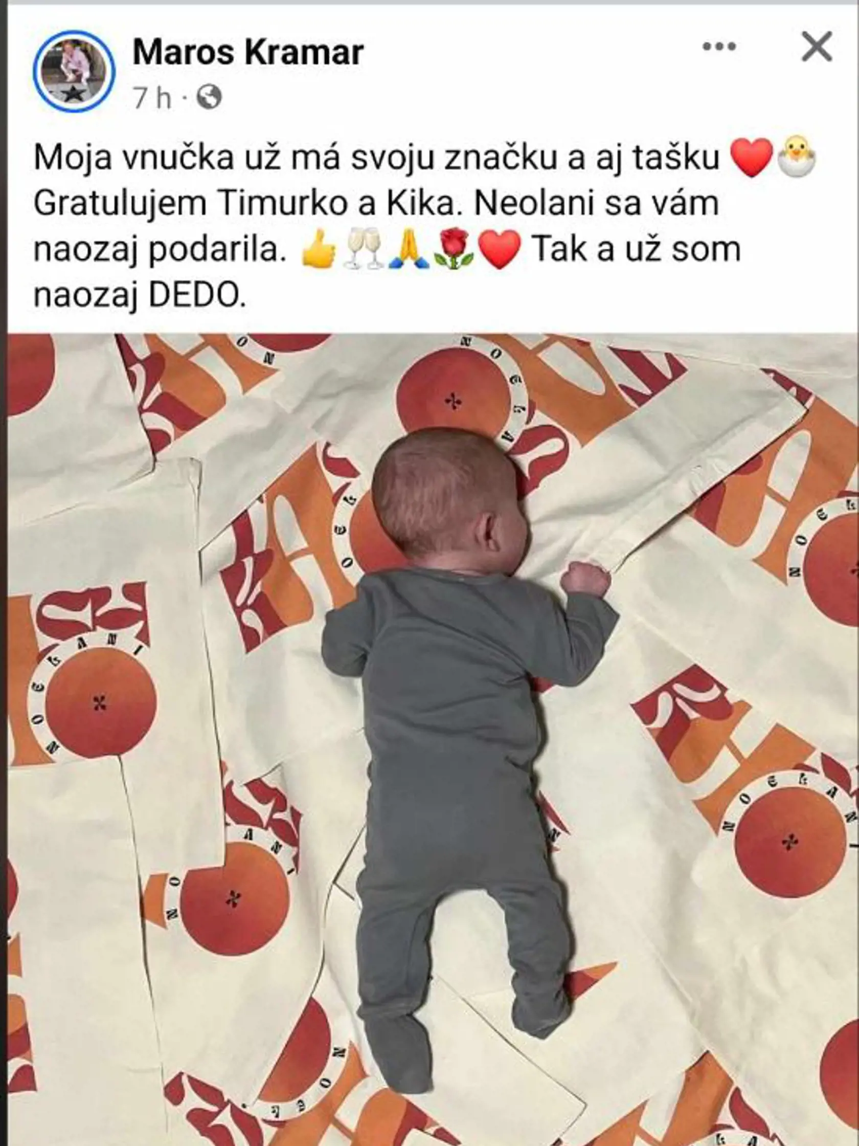 Timur Kramár sa stal otcom. Z herca Maroša Kramára je dedo.