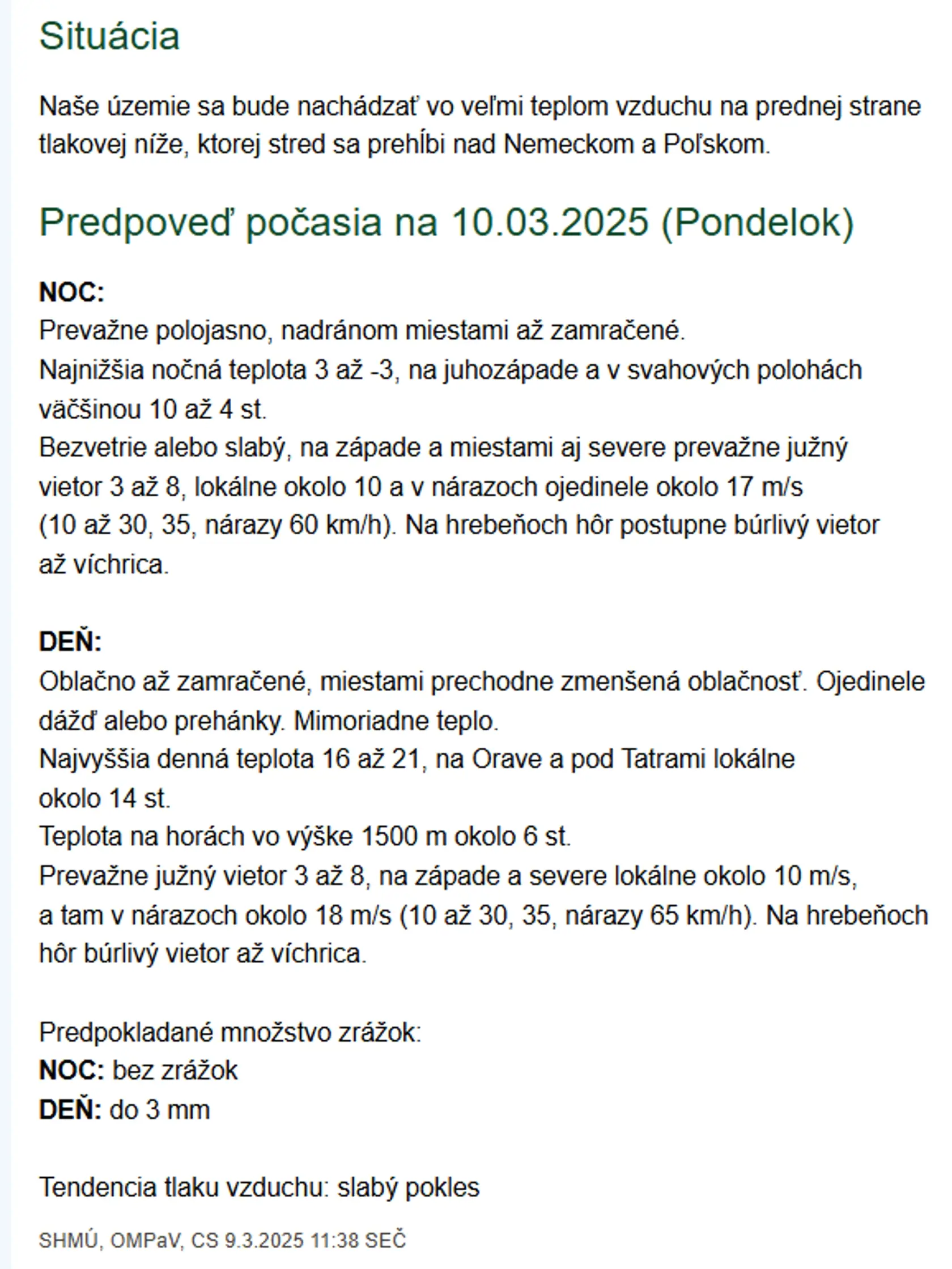 Predpoveď SHMÚ: Aké bude počasie počas najbližších dní?