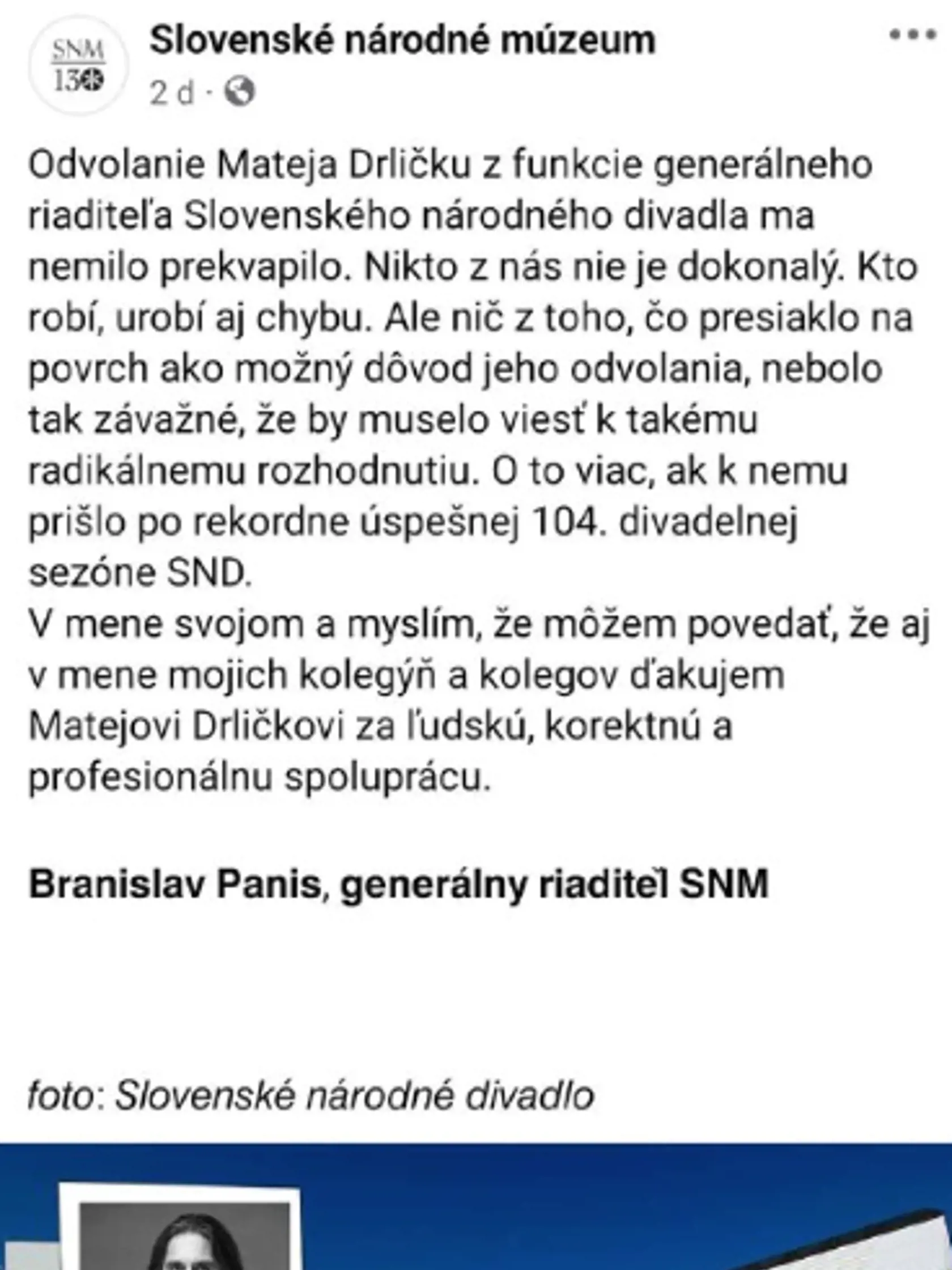 Vyjadrenia kultúrnych inštitúcií na adresu ministerky Martiny Šimkovičovej.