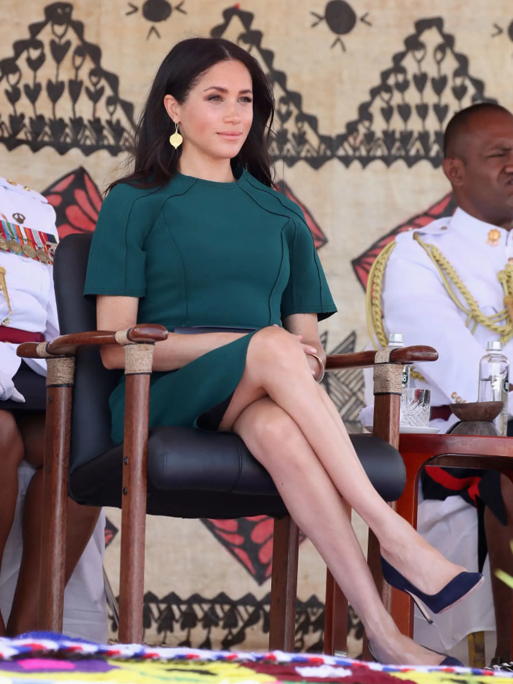 NADI, FIJI - OCTOBER 25:  Meghan, Duchess of Sussex attends the Unveiling of the Labalaba Statue on October 25, 2018 in Nadi, Fiji. The Duke and Duchess of Sussex are on their official 16-day Autumn tour visiting cities in Australia, Fiji, Tonga and New Zealand  (Photo by Chris Jackson-Pool/Getty Images)