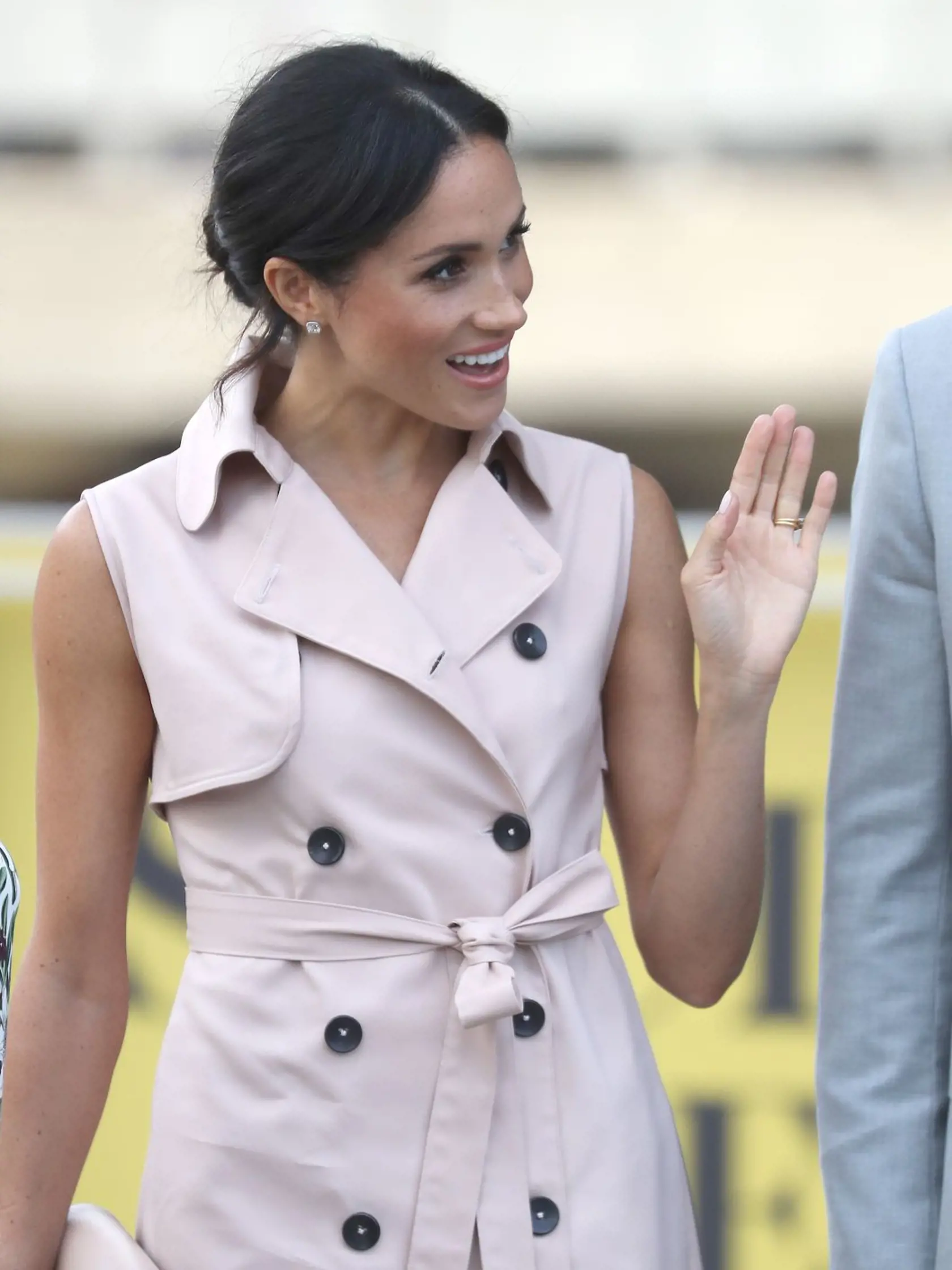 LONDON, ENGLAND - JULY 17:  Meghan, Duchess of Sussex visits the Nelson Mandela Centenary Exhibition with Prince Harry, Duke of Sussex, at the Southbank Centre's Queen Elizabeth Hall on July 17, 2018 in London, England. The exhibition explores the life and times of Nelson Mandela and marks the centenary of his birth.  (Photo by Chris Jackson/Getty Images)