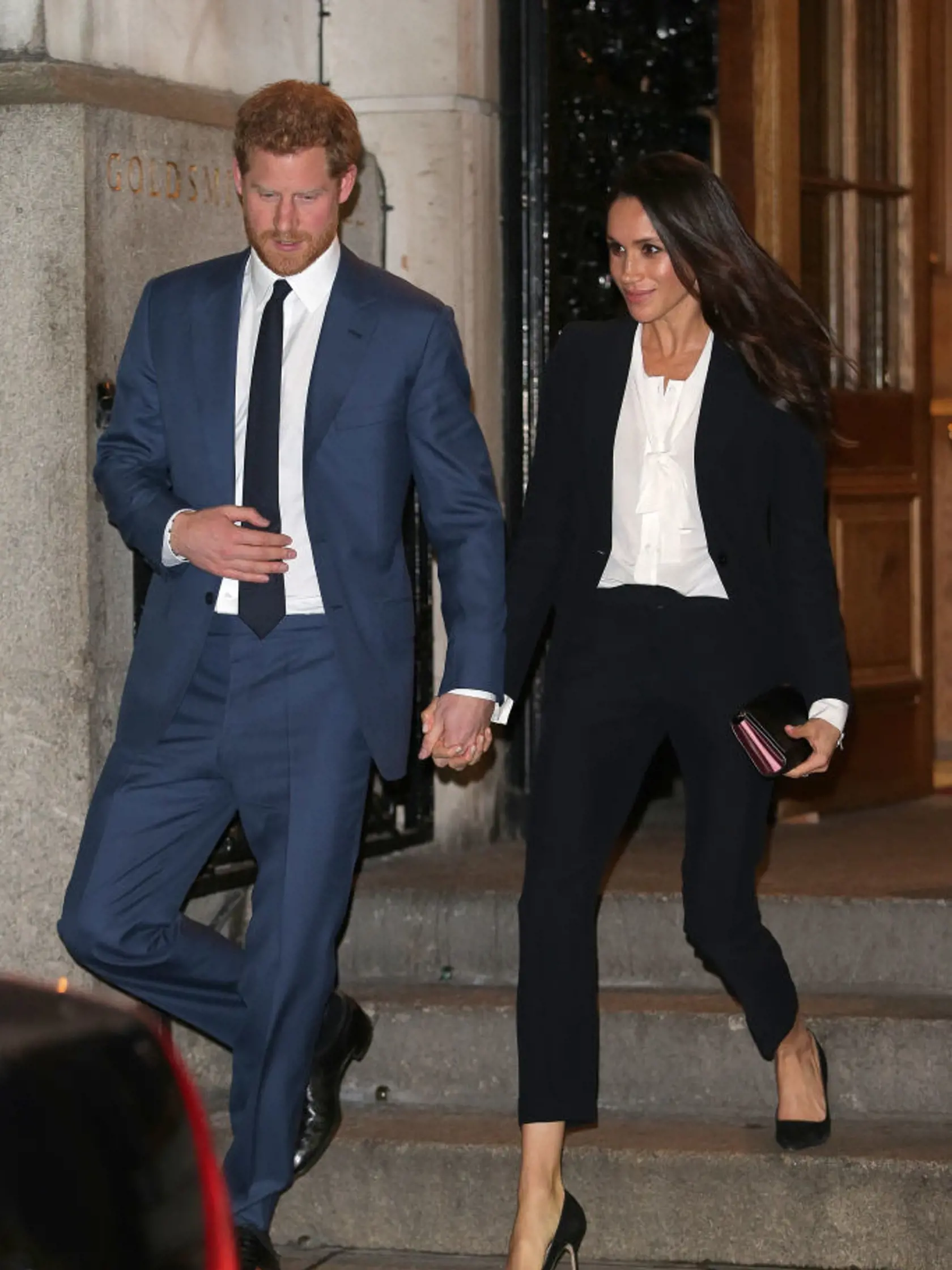 LONDON, UNITED KINGDOM - FEBRUARY 01:  Prince Harry and fiance Meghan Markle leave the 'Endeavour Fund Awards' Ceremony at Goldsmiths Hall on February 1, 2018 in London, England. The awards celebrate the achievements of wounded, injured and sick servicemen and women who have taken part in remarkable sporting and adventure challenges over the last year.  (Photo by Ben Stansall - WPA Pool/Getty Images)