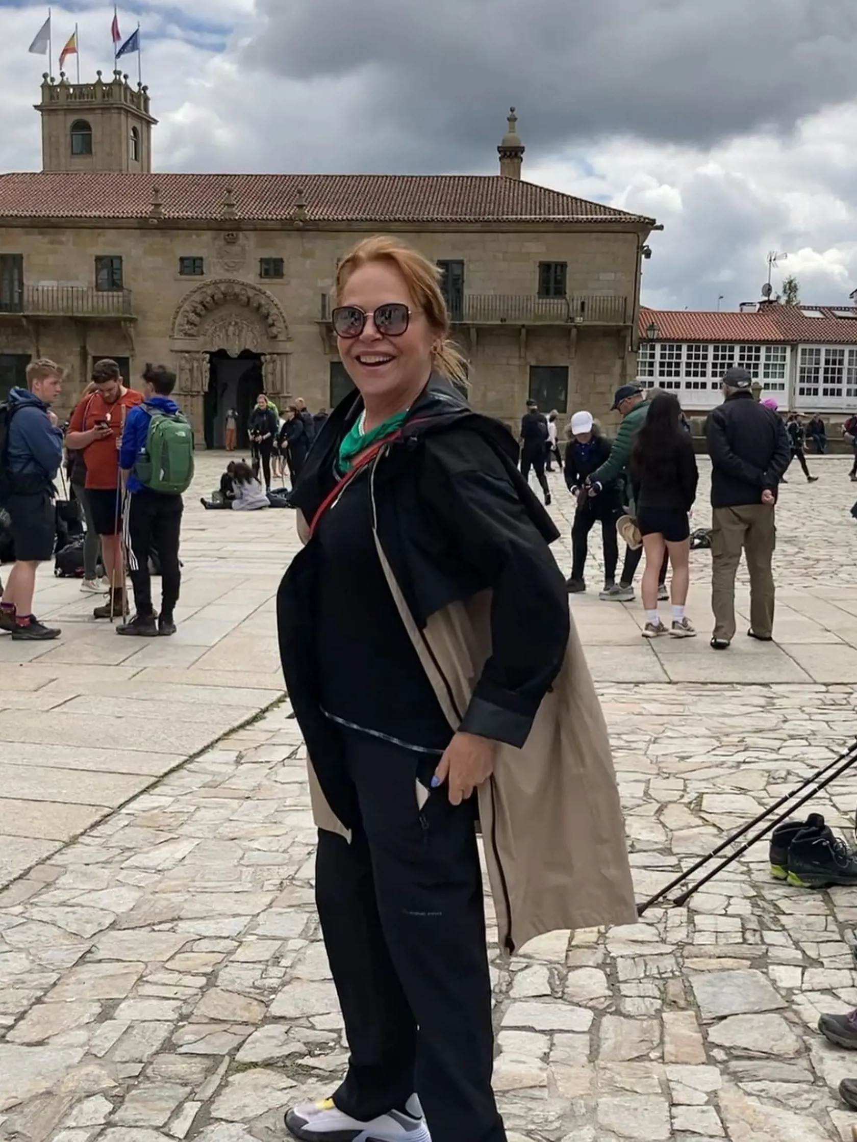 Dagmar Havlová medzi ostatnými pútnikmi.
