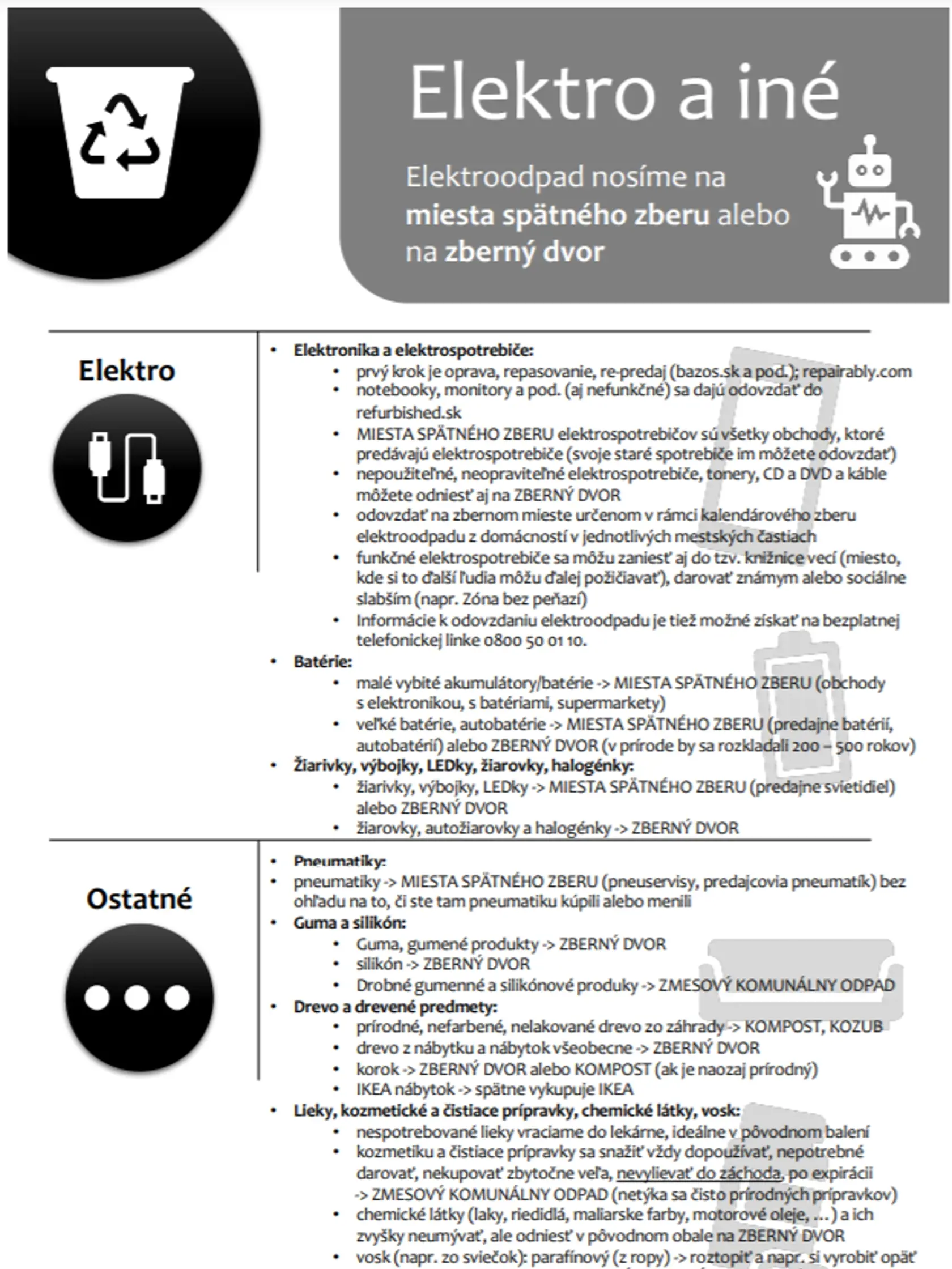 Nepotrebná elektronika patrí na zberný dvor alebo do predajne.